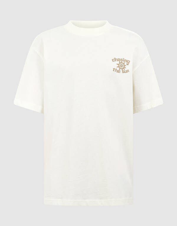 Chasing Artwork T-shirt Gebroken Wit SHOEBY BOYS