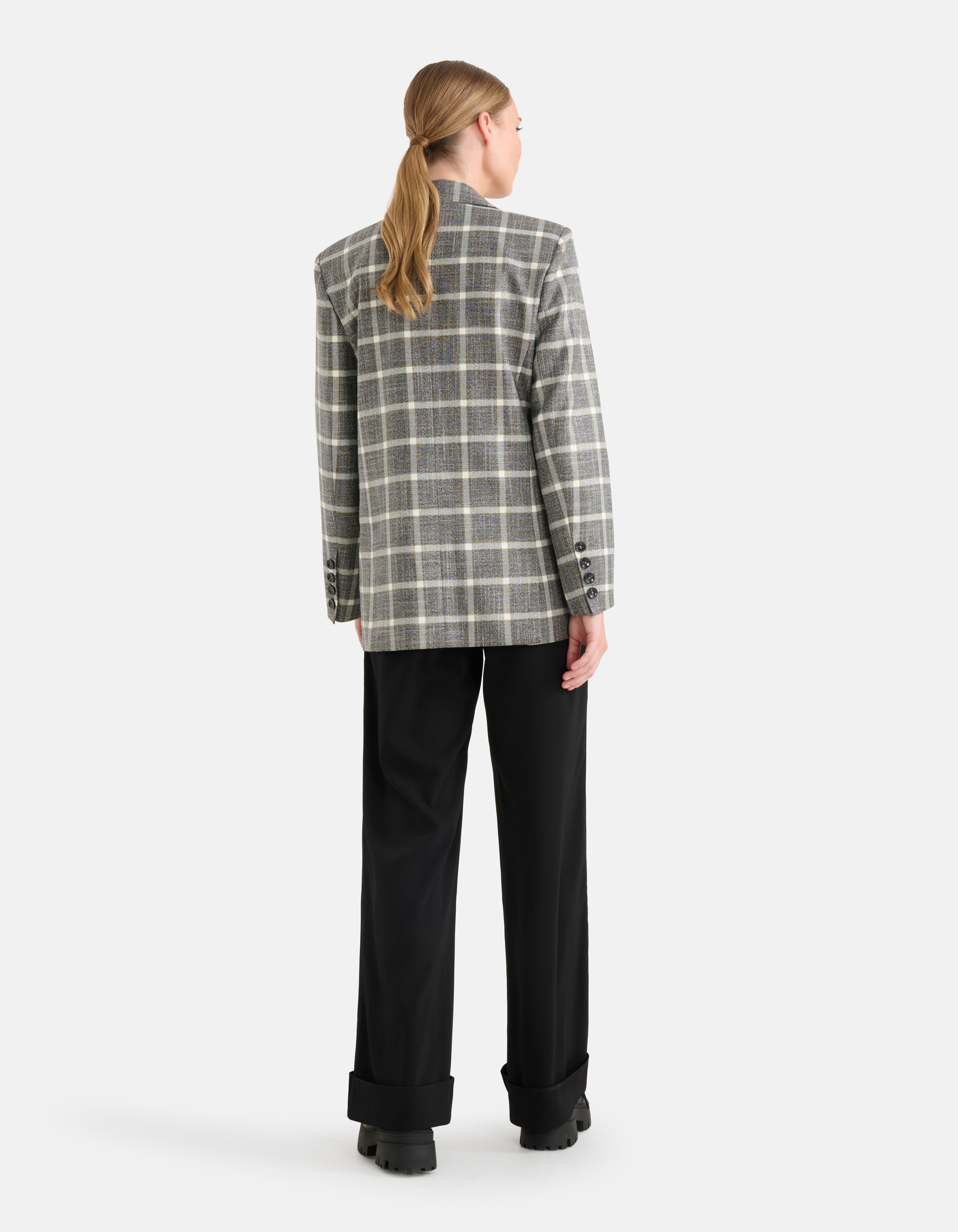 Oversized Ruiten Blazer Grijs By Mieke SHOEBY WOMEN