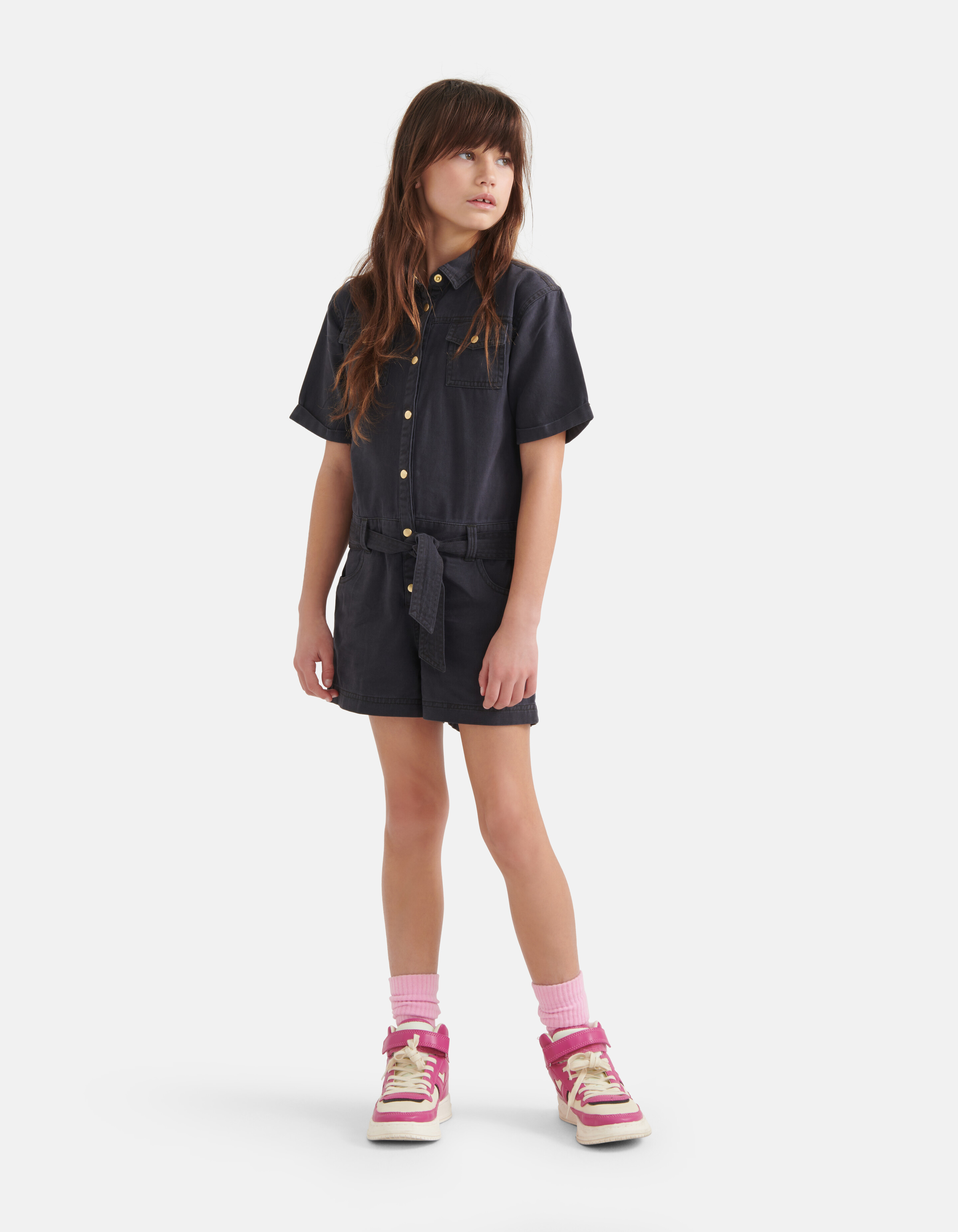 Twill Jumpsuit Donkergrijs SHOEBY GIRLS