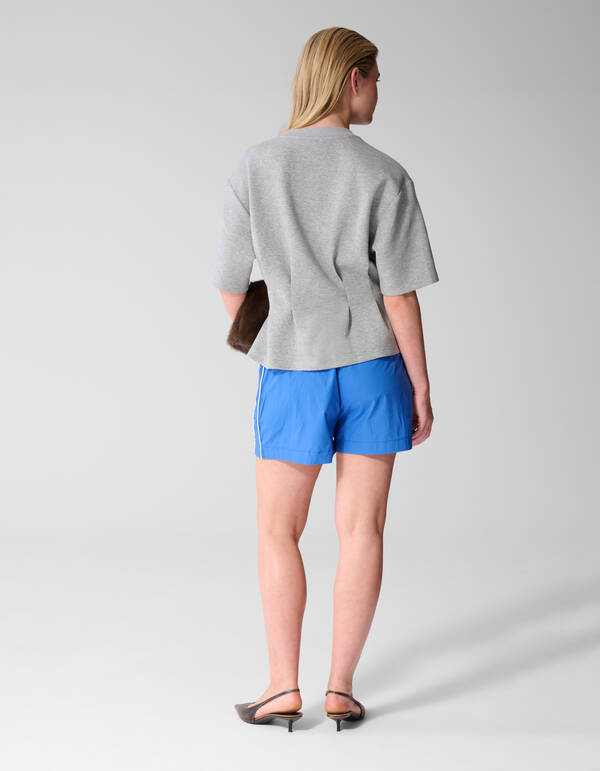 Peplum Scuba T-shirt Lichtgrijs SHOEBY WOMEN