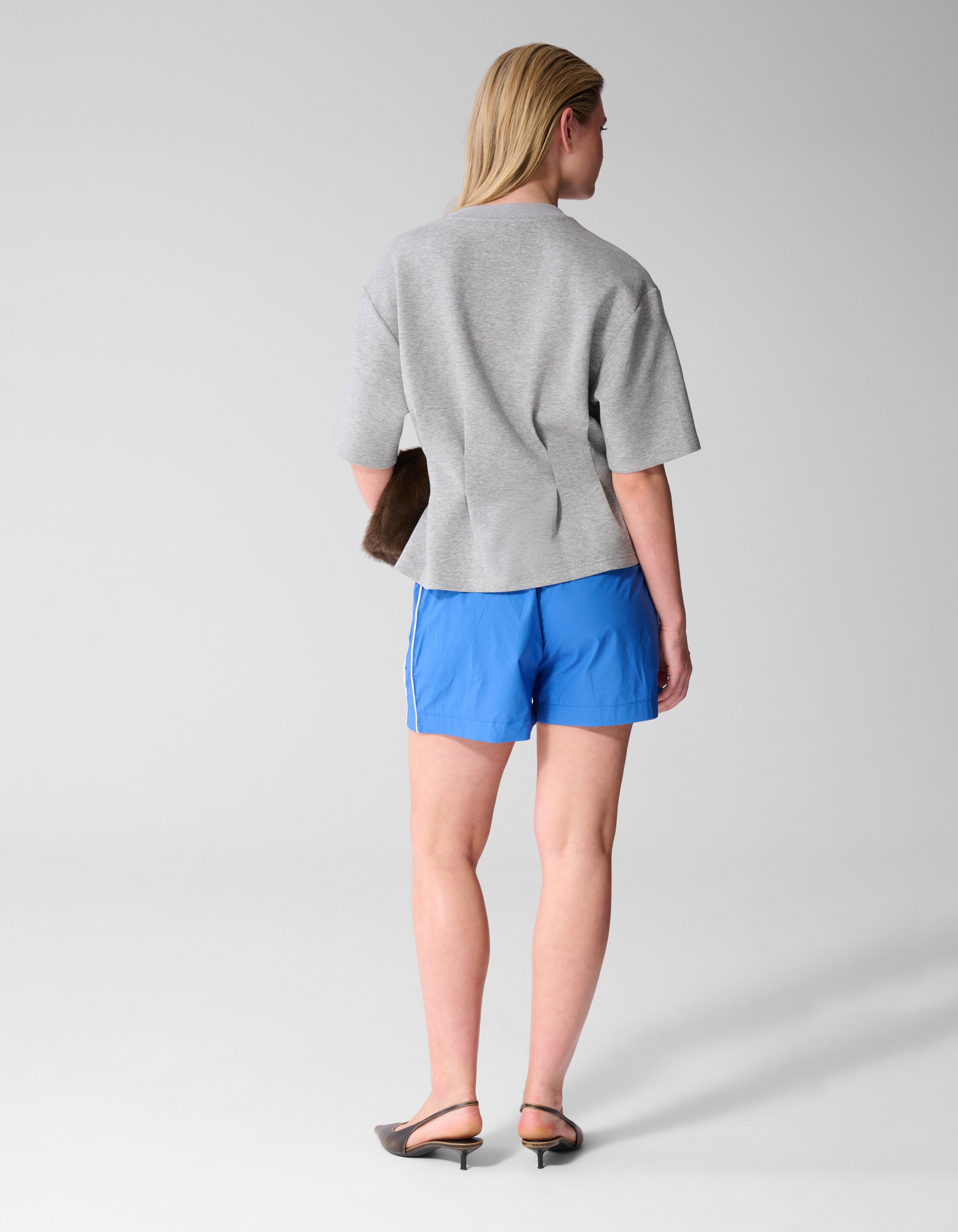Peplum Scuba T-shirt Lichtgrijs SHOEBY WOMEN