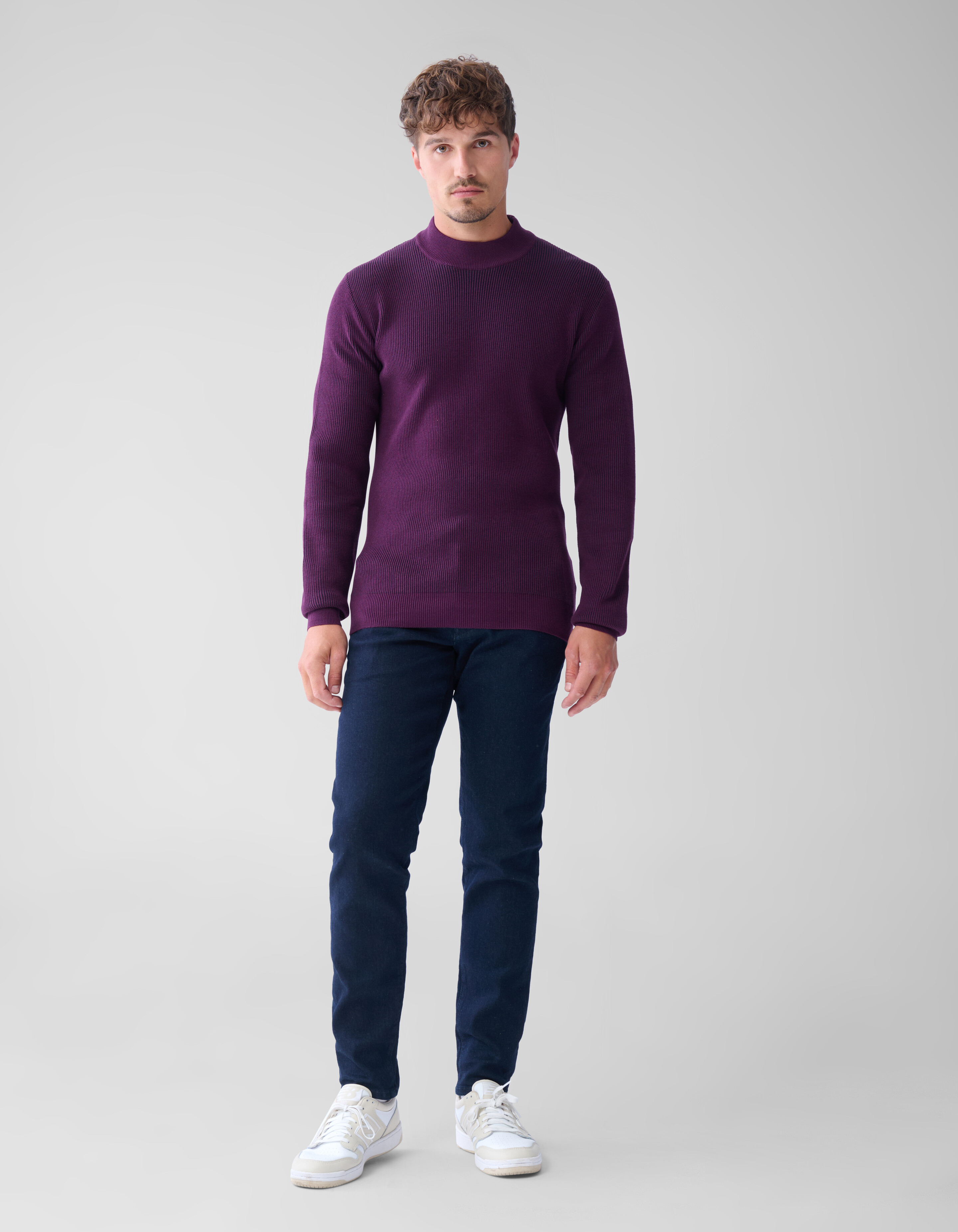 Rib Trui Donkerrood SHOEBY MEN