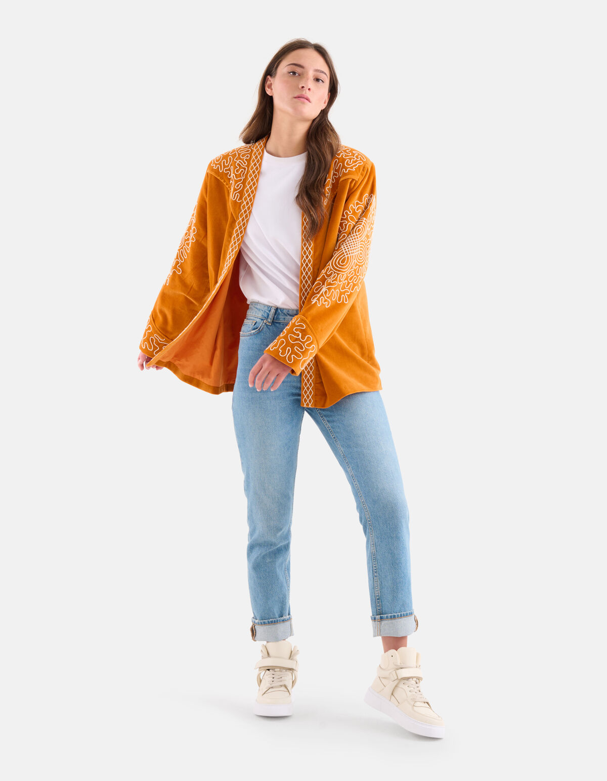 Hoge Leren Sneaker Beige SHOEBY SHOES