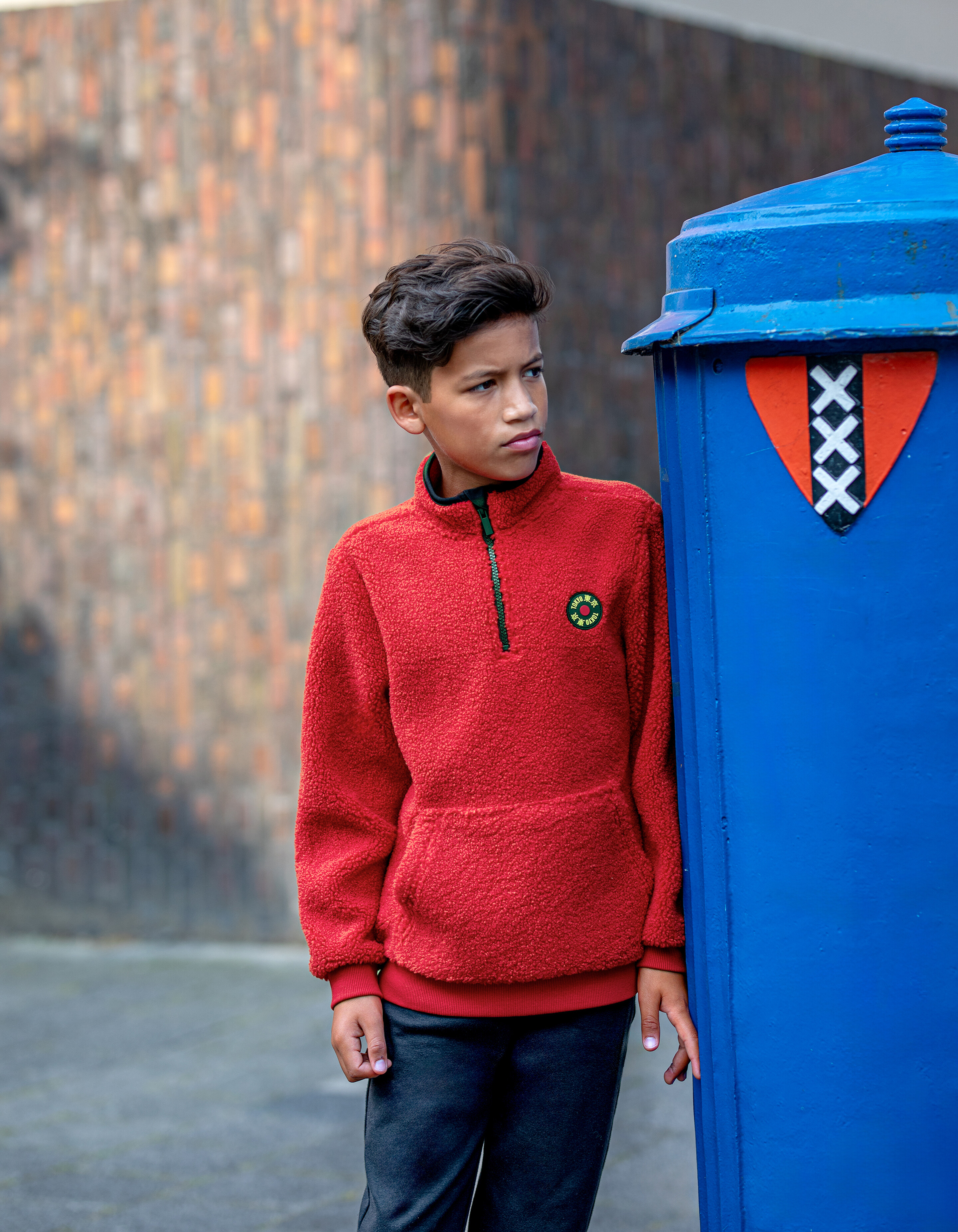 Teddy Fleece Sweater Rood SHOEBY BOYS