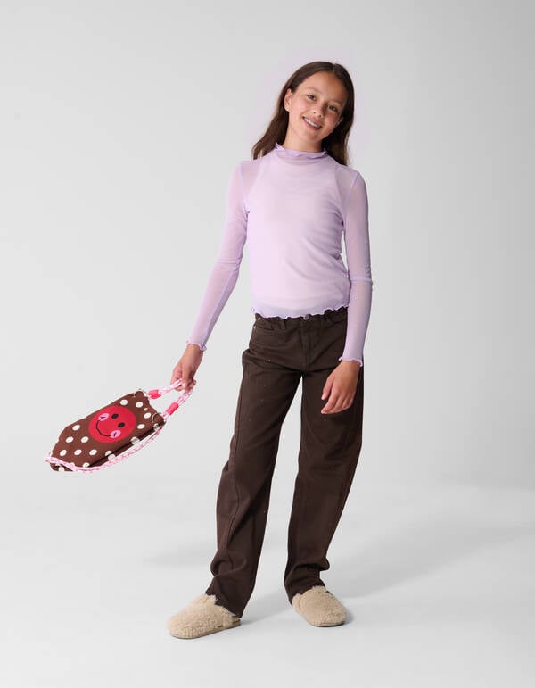 Strass Barrel Fit Broek Donkerbruin SHOEBY GIRLS