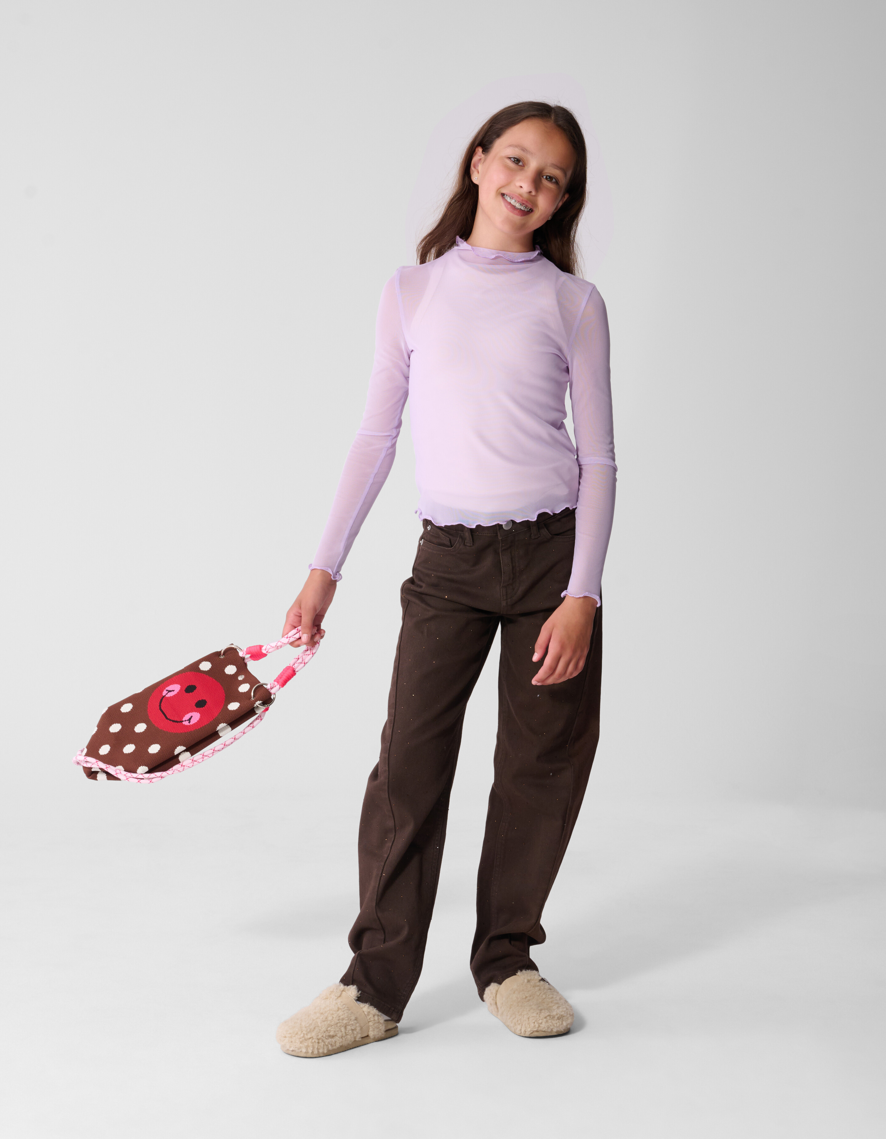 Strass Barrel Fit Broek Donkerbruin SHOEBY GIRLS