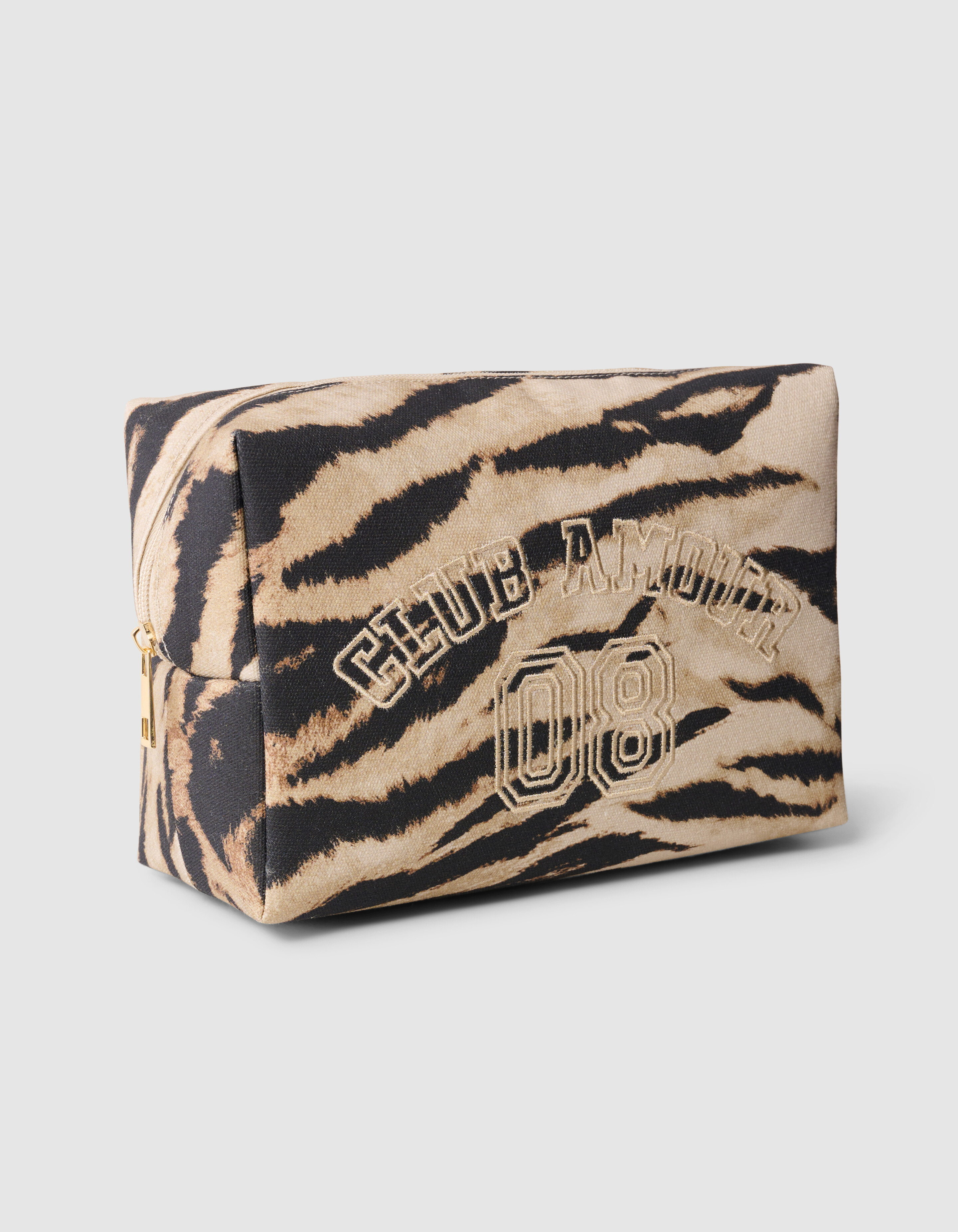 Tijger Embroidery Make-Up Tas Bruin SHOEBY ACCESSOIRES