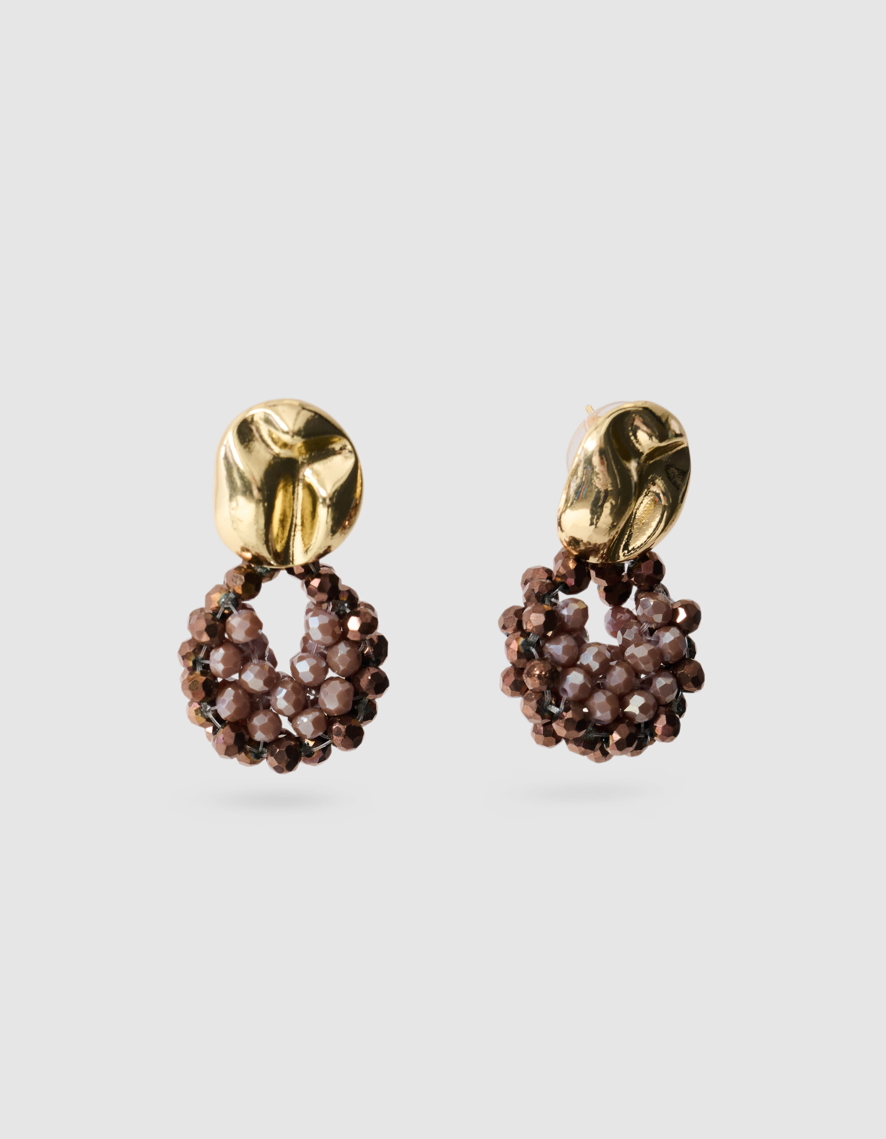 Beaded Roundy Oorbellen Bruin SHOEBY ACCESSOIRES