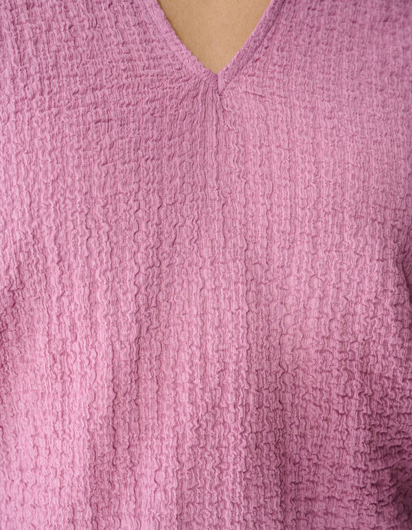 Crinkle V-Hals Top Roze SHOEBY WOMEN