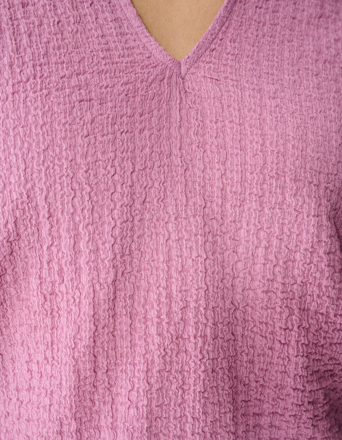 Crinkle V-Hals Top Roze SHOEBY WOMEN
