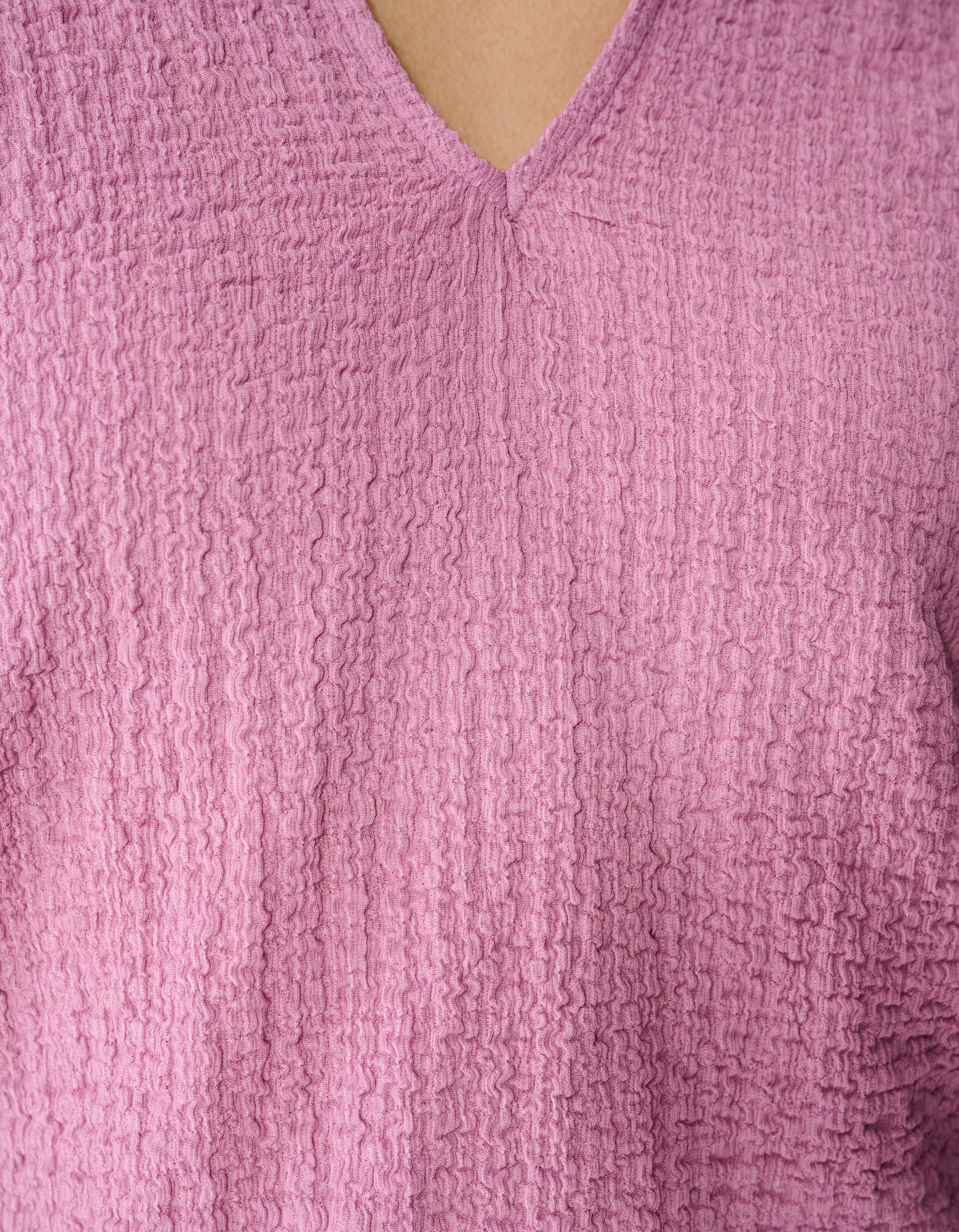 Crinkle V-Hals Top Roze SHOEBY WOMEN
