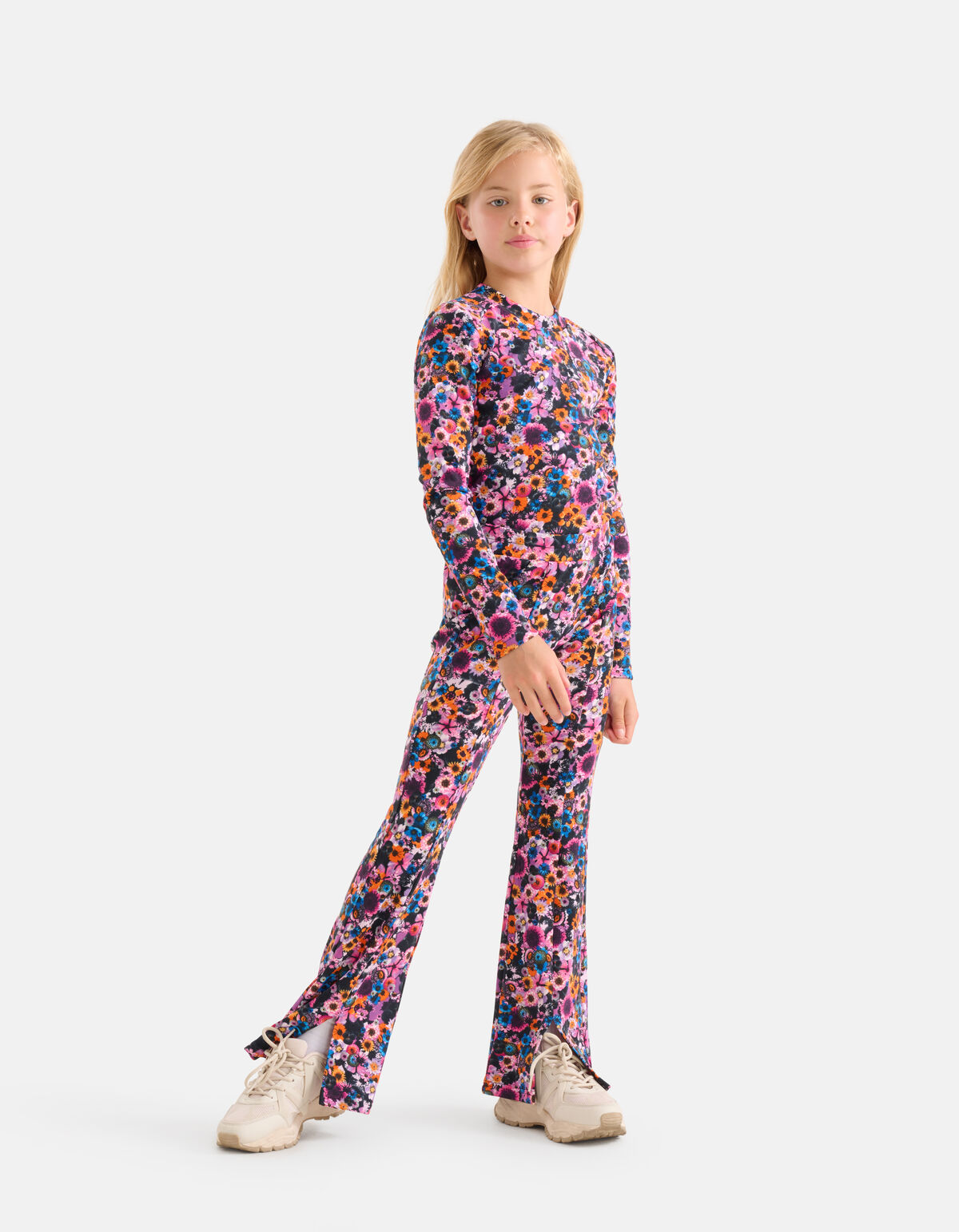 Bloemenprint Rib Flared Legging SHOEBY GIRLS