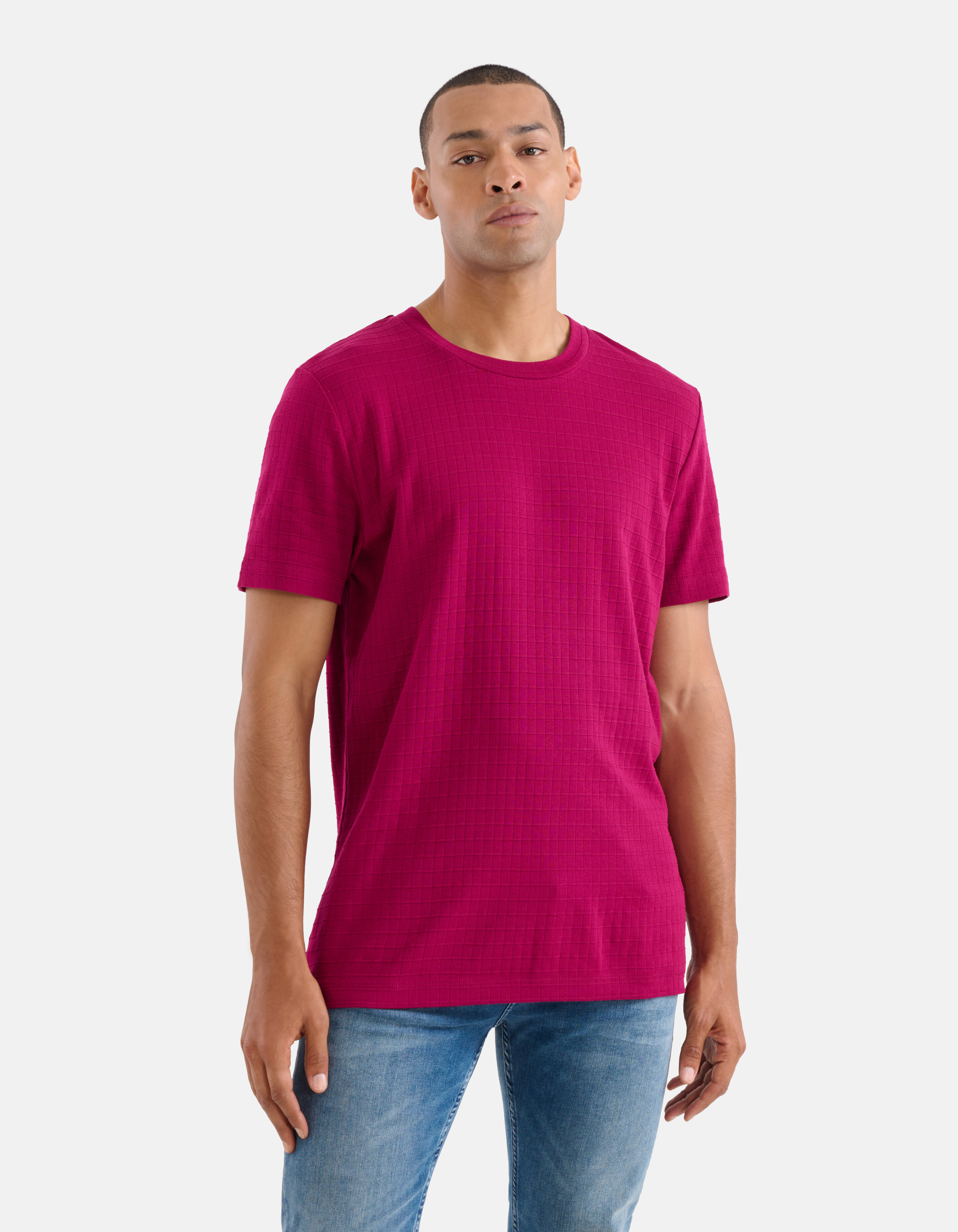 Structuur T-shirt Fuchsia SHOEBY MEN