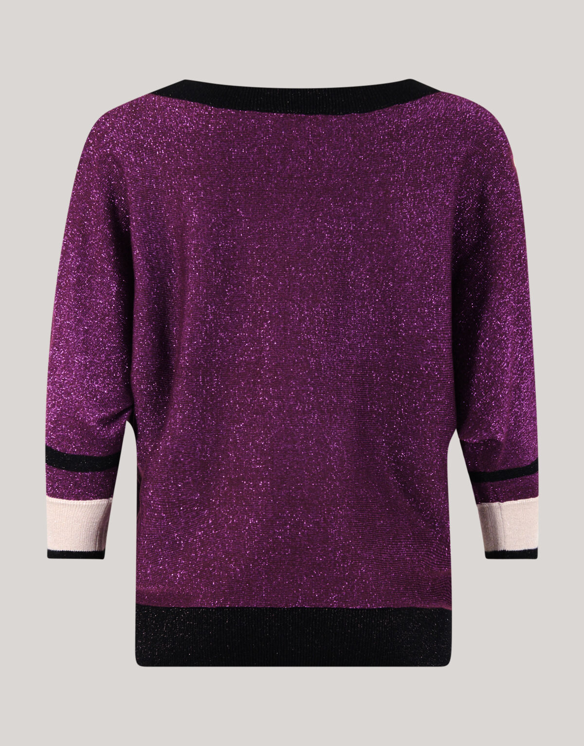 Colorblock Glitter Batwing Trui Paars SHOEBY WOMEN