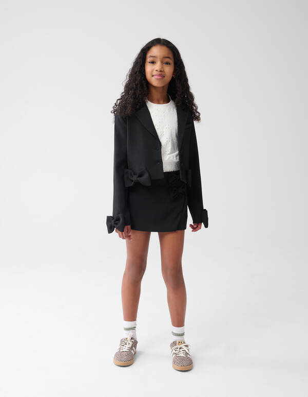 Wrap Skort Strik Zwart SHOEBY GIRLS