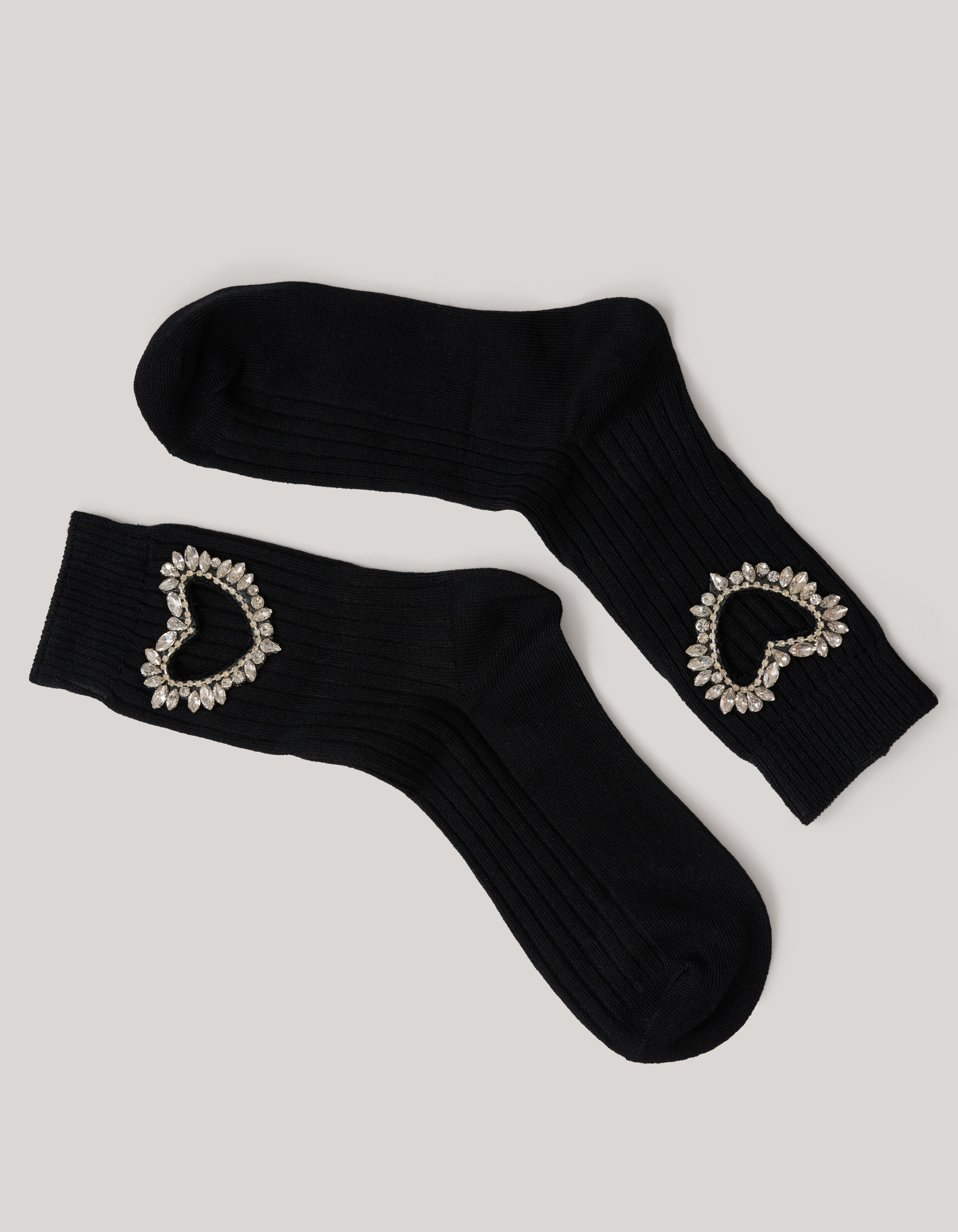 Strass Heart Sokken Zwart SHOEBY ACCESSOIRES