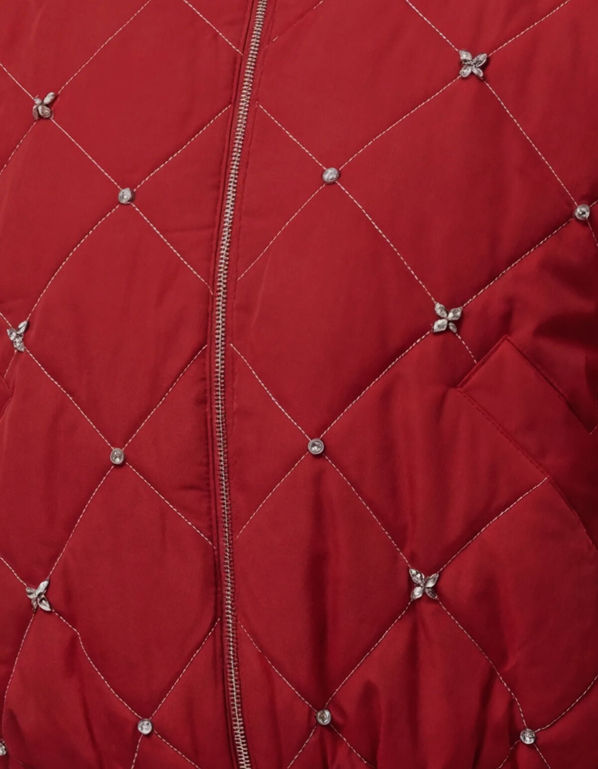 Quilted Strass Bomber Jack Rood SHOEBY WOMEN