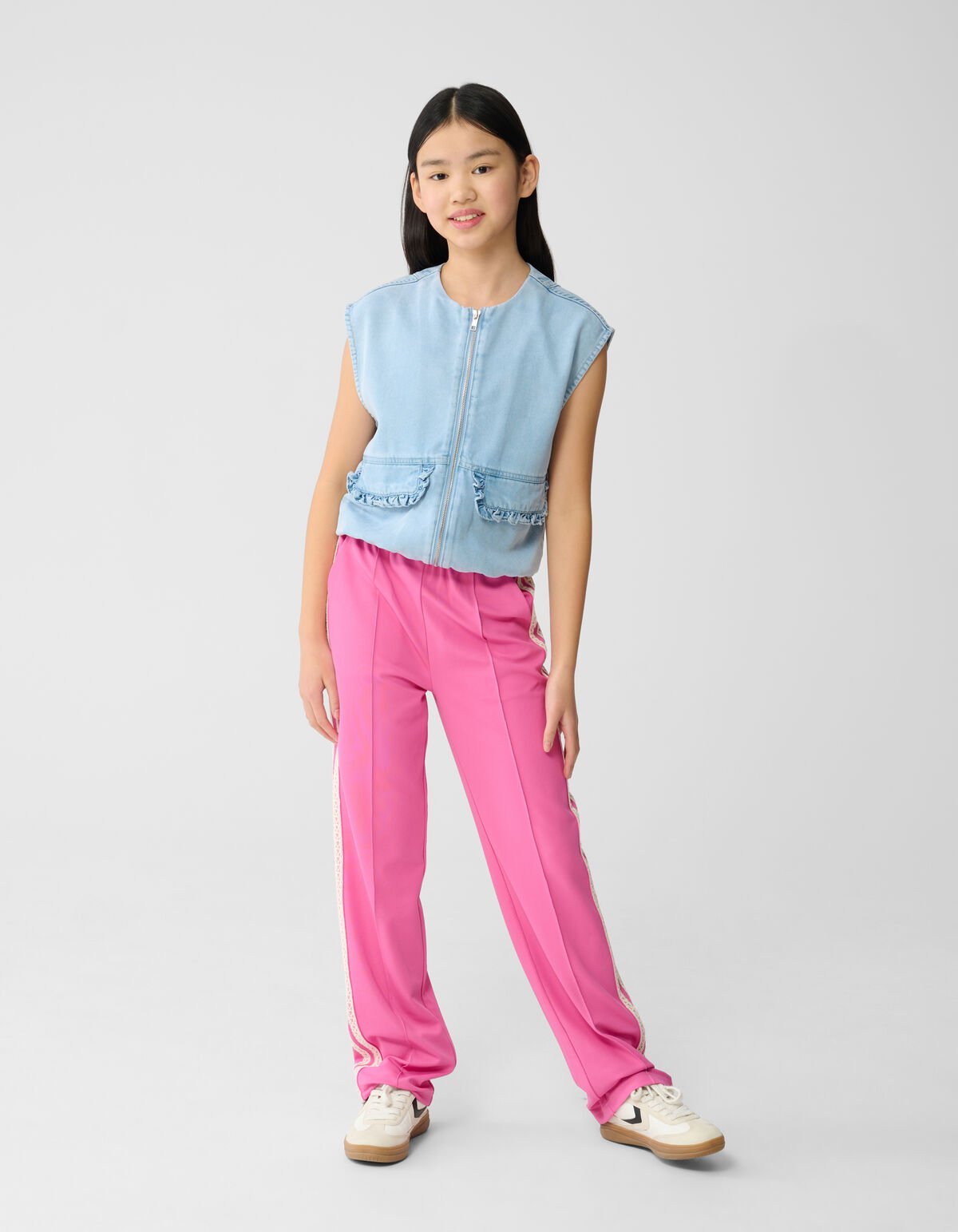 Sporty Wide Leg Broek Roze SHOEBY GIRLS