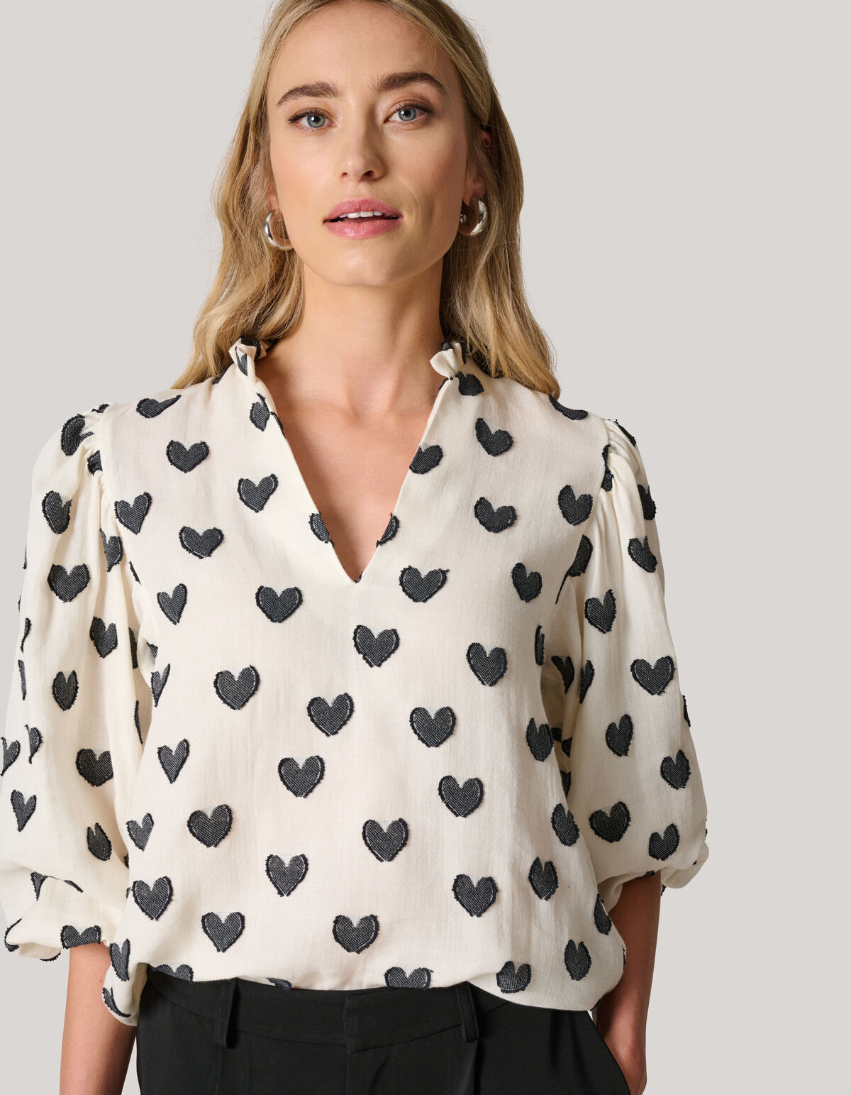 Heart Blouse Gebroken Wit SHOEBY WOMEN