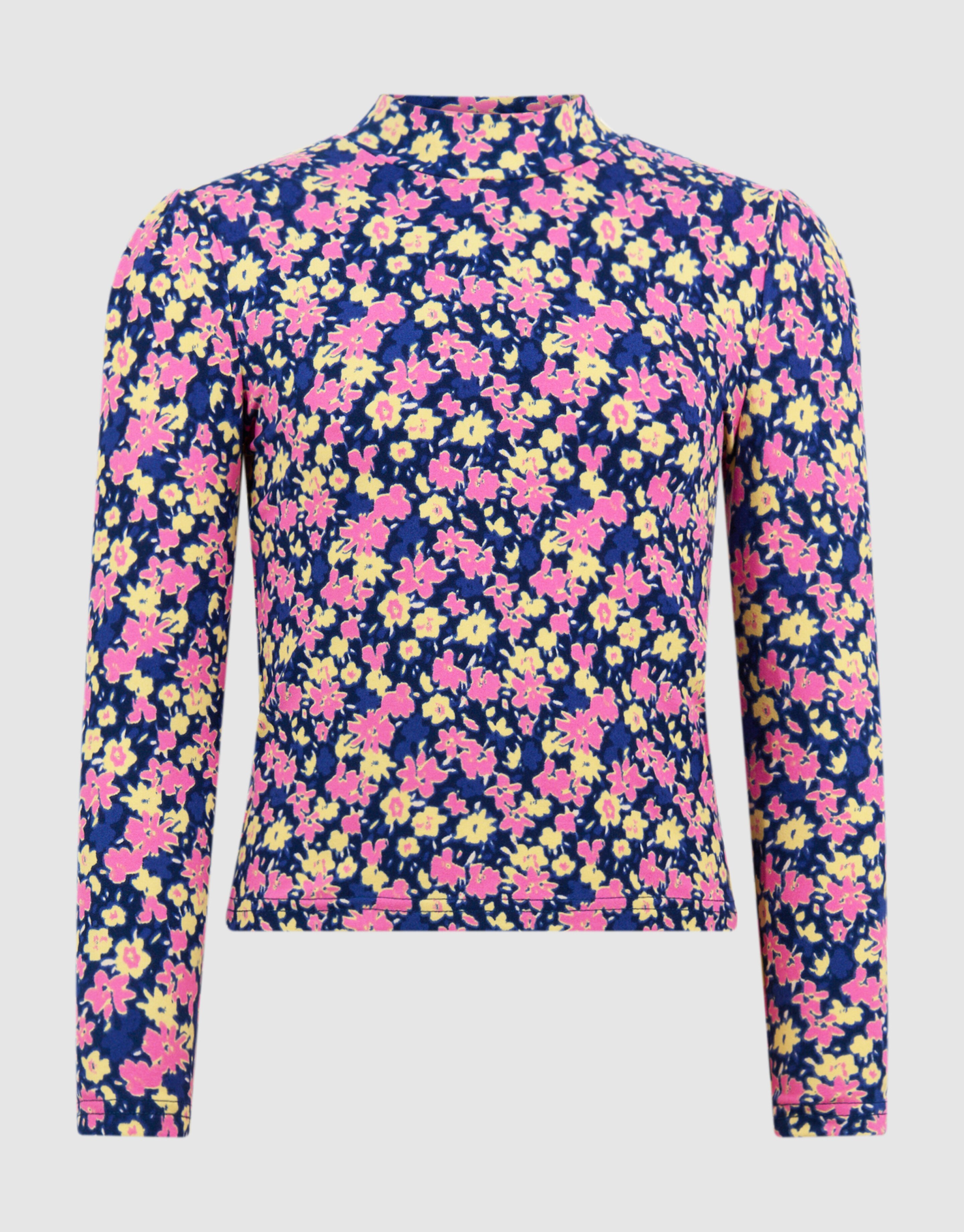 Flower Longsleeve Top Donkerblauw/Roze SHOEBY GIRLS