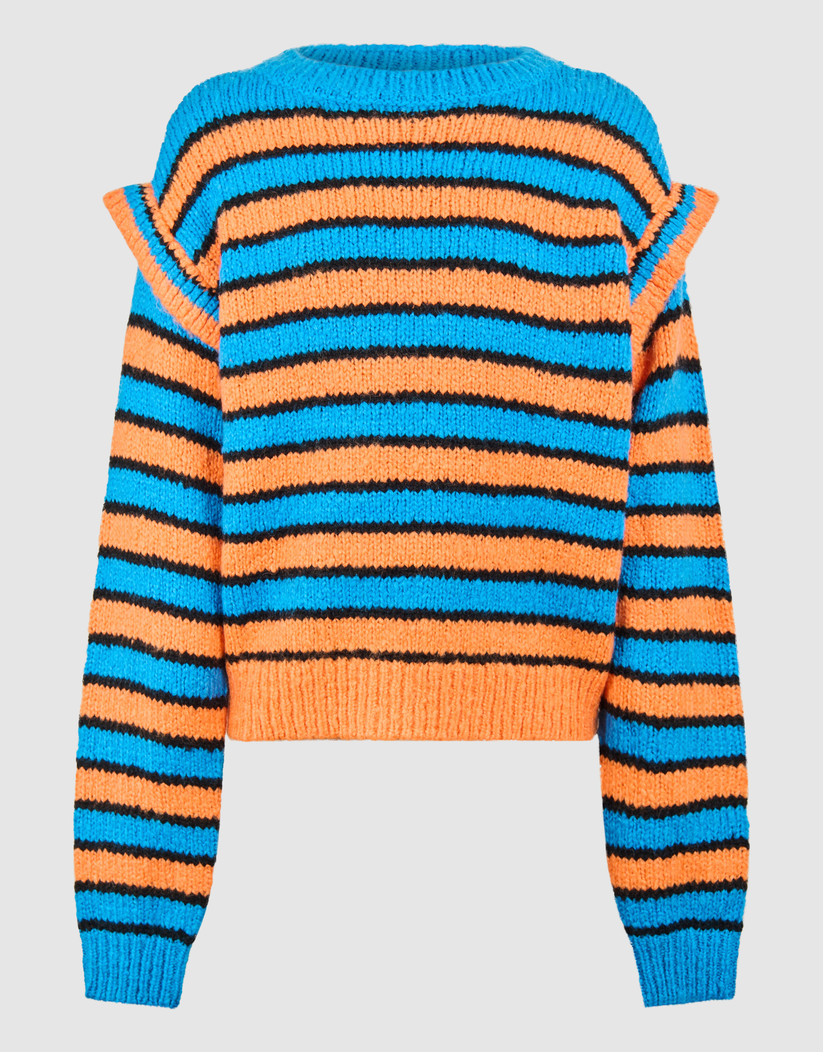 Ruffle Stripe Trui Blauw/Oranje SHOEBY GIRLS