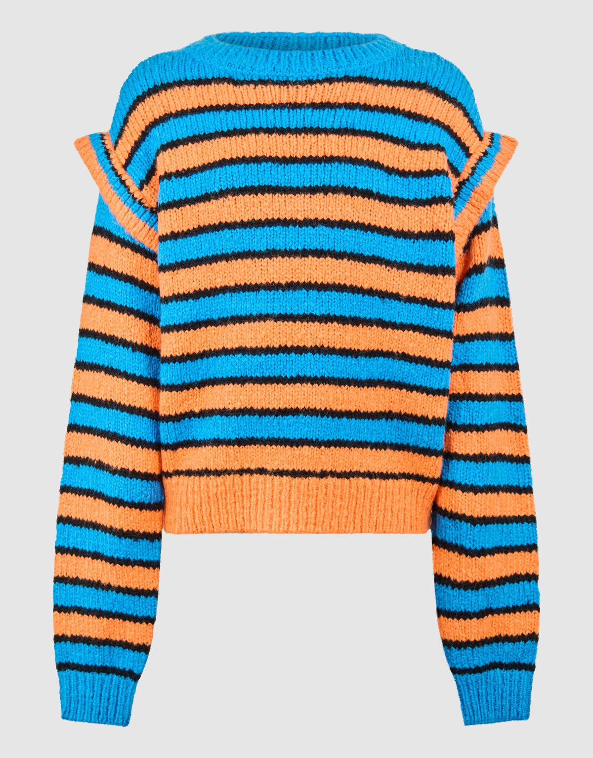 Ruffle Stripe Trui Blauw/Oranje SHOEBY GIRLS