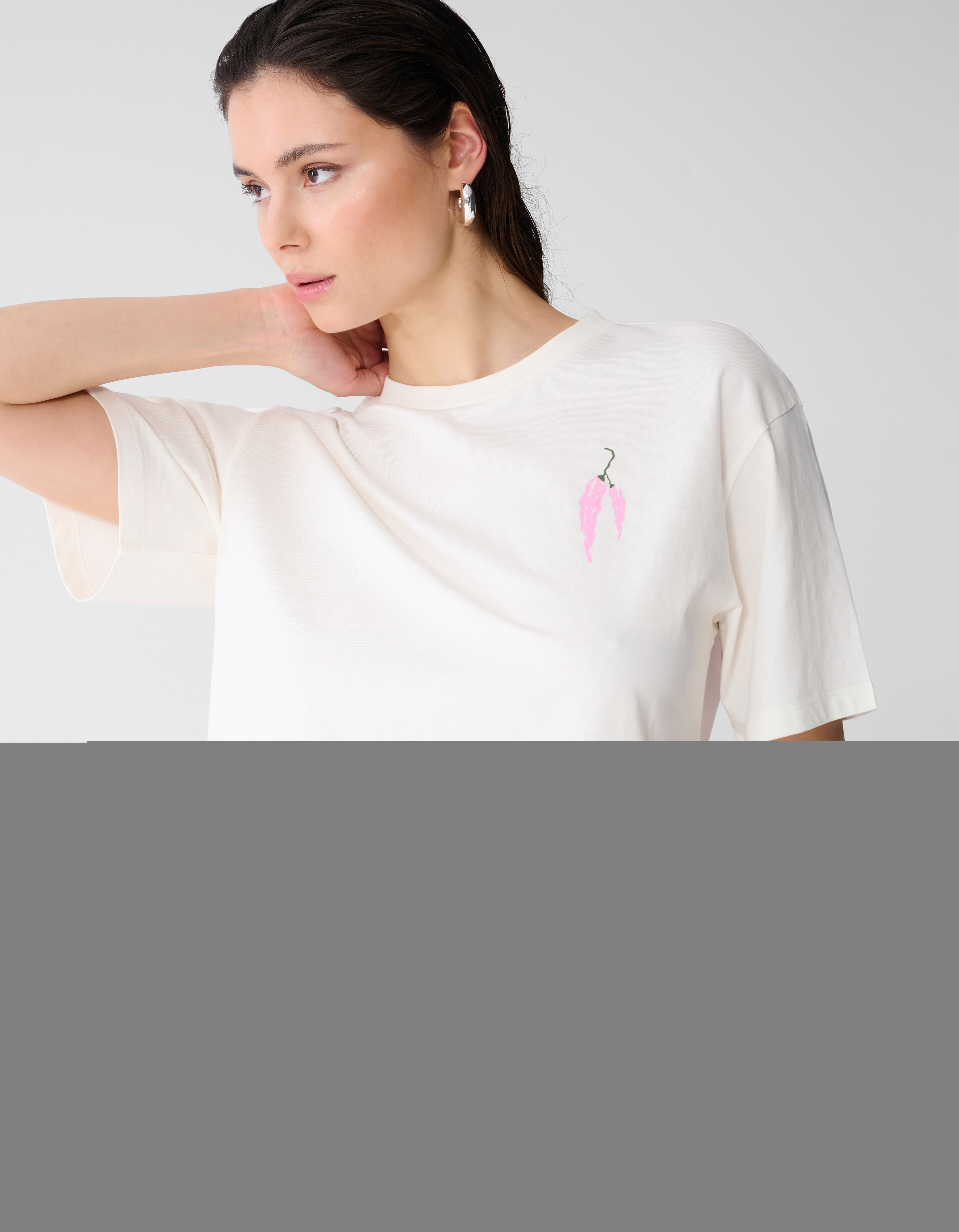 Pepper Artwork T-shirt Gebroken Wit SHOEBY WOMEN