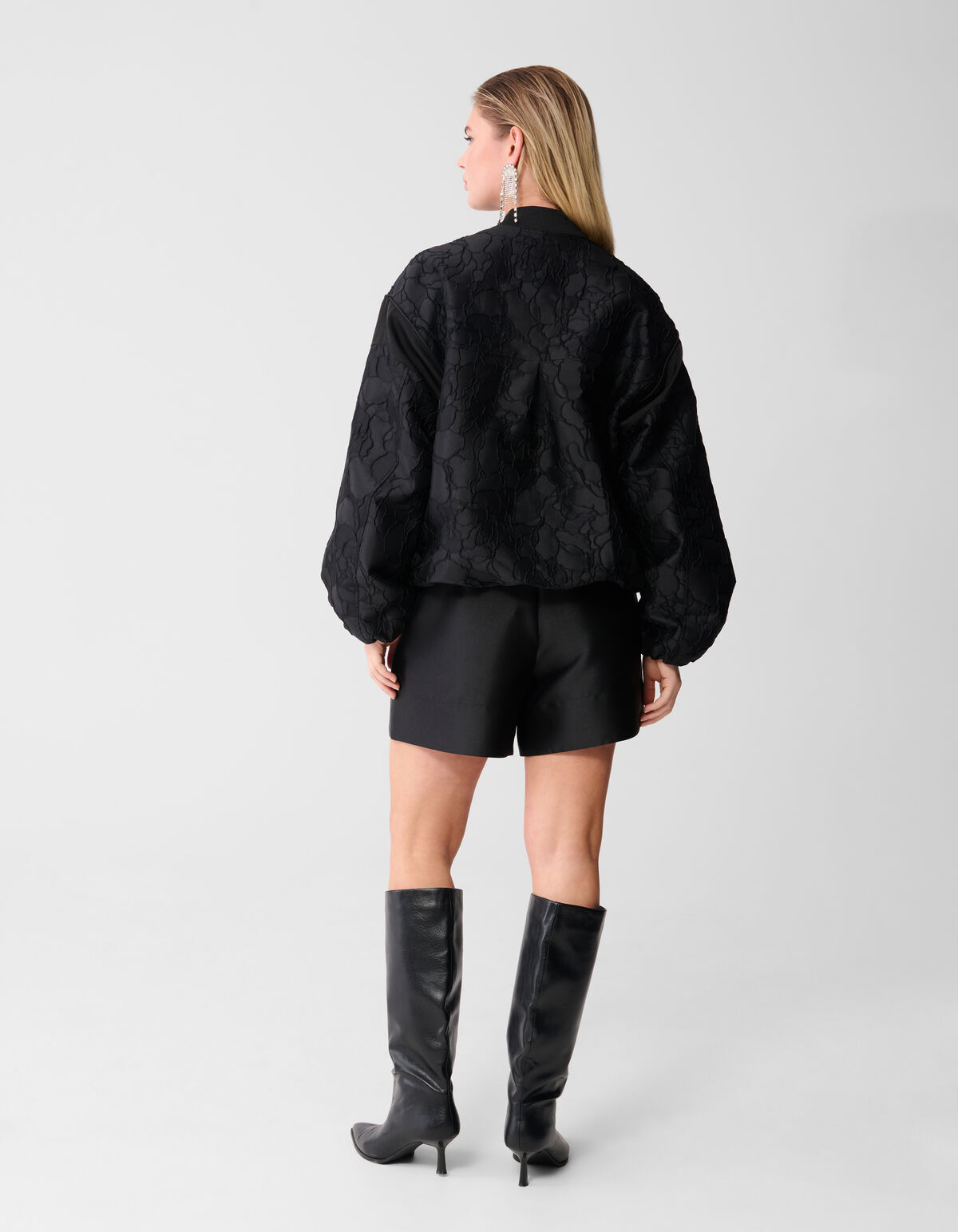 Flower Jacquard Bomber Zwart SHOEBY WOMEN