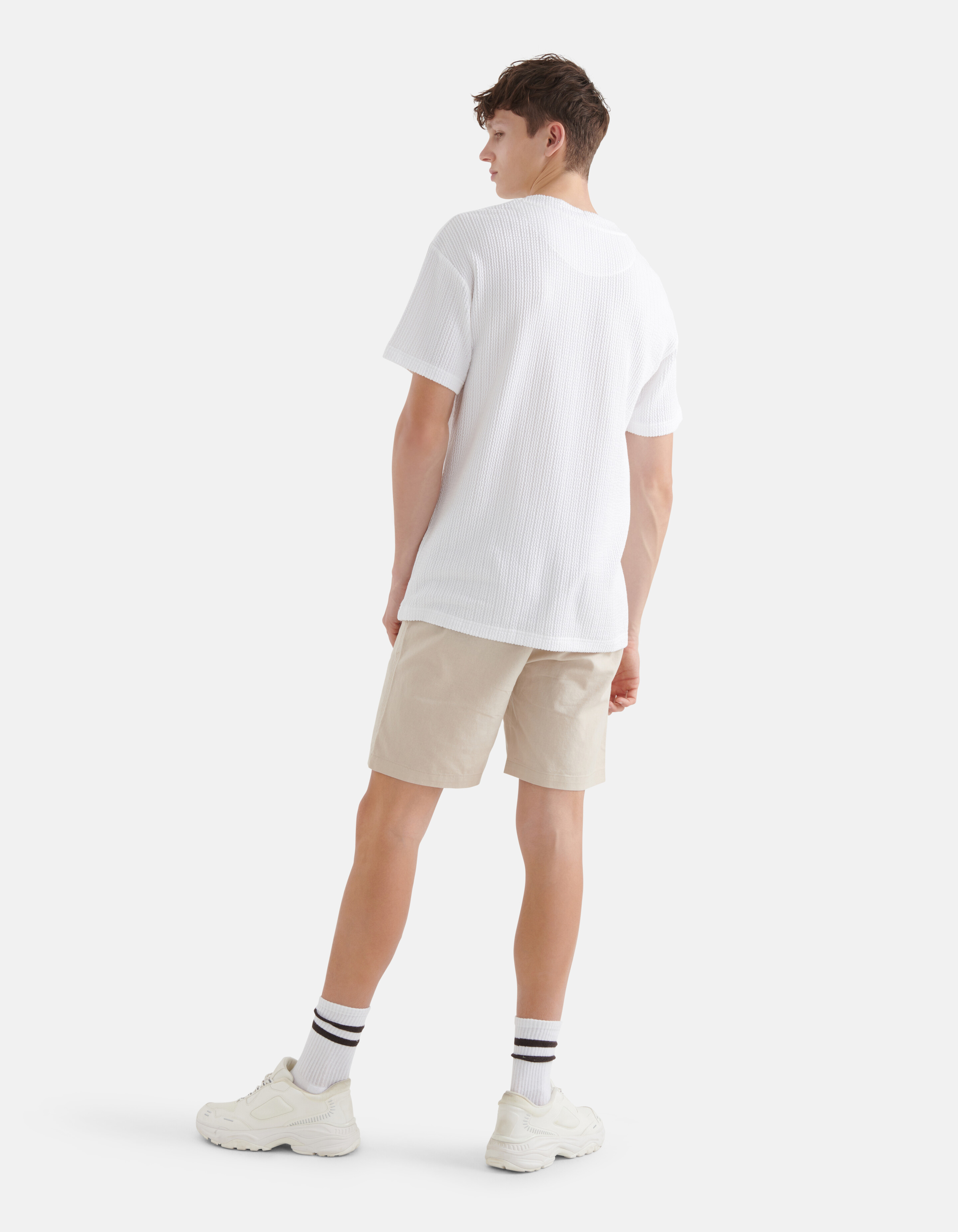 Seersucker T-shirt Wit SHOEBY MEN