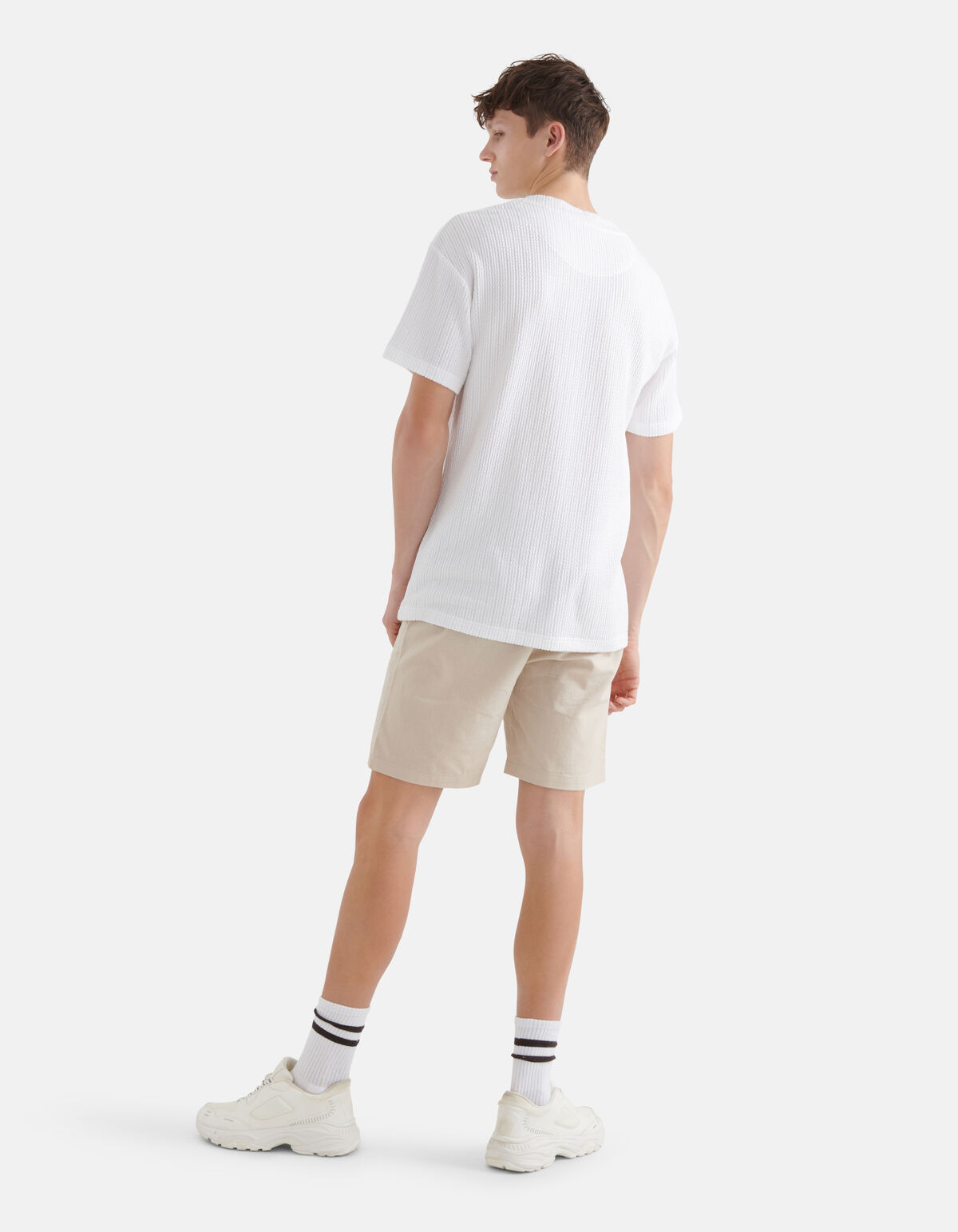 Seersucker T-shirt Wit SHOEBY MEN