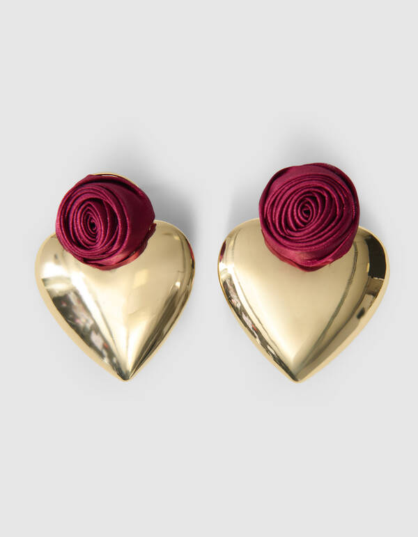 Roos Heart Oorbellen Goud SHOEBY ACCESSOIRES