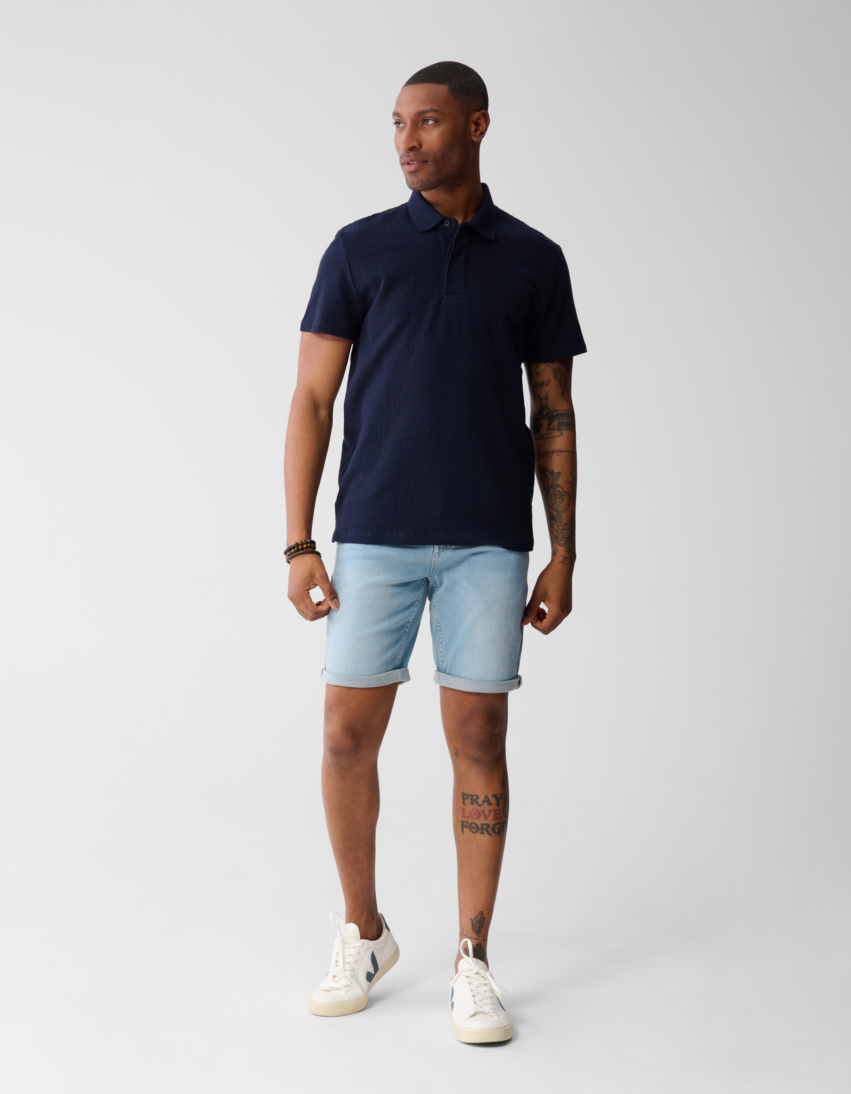 Structuur Polo Donkerblauw SHOEBY MEN