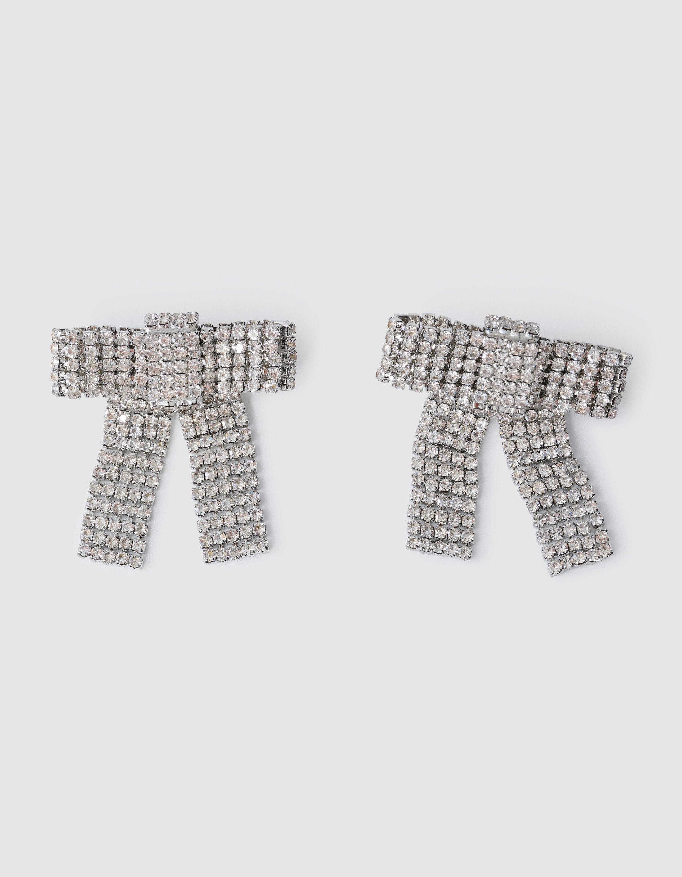 Strik Strass Oorbellen Zilver SHOEBY ACCESSOIRES