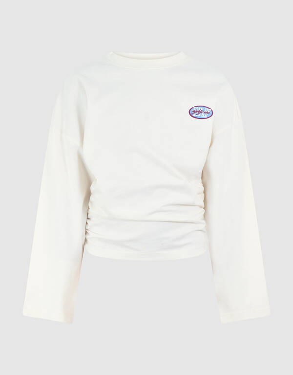 Gathered Longsleeve Gebroken Wit SHOEBY GIRLS