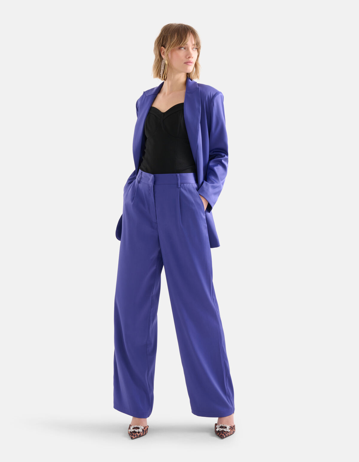Satijnen Broek Paars SHOEBY WOMEN