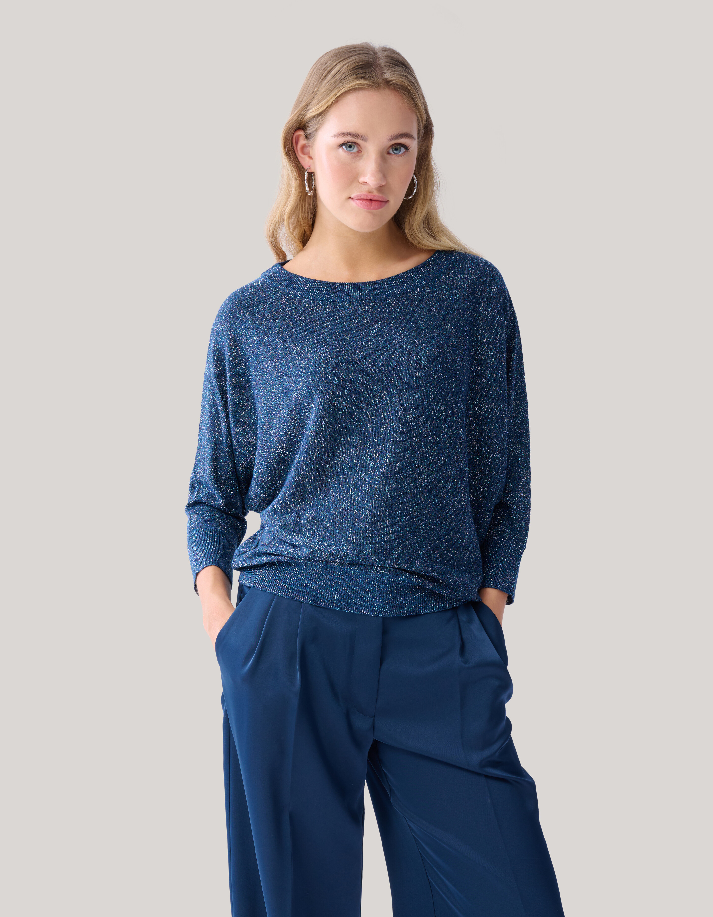 Glitter Vleermuismouwen Trui Blauw SHOEBY WOMEN