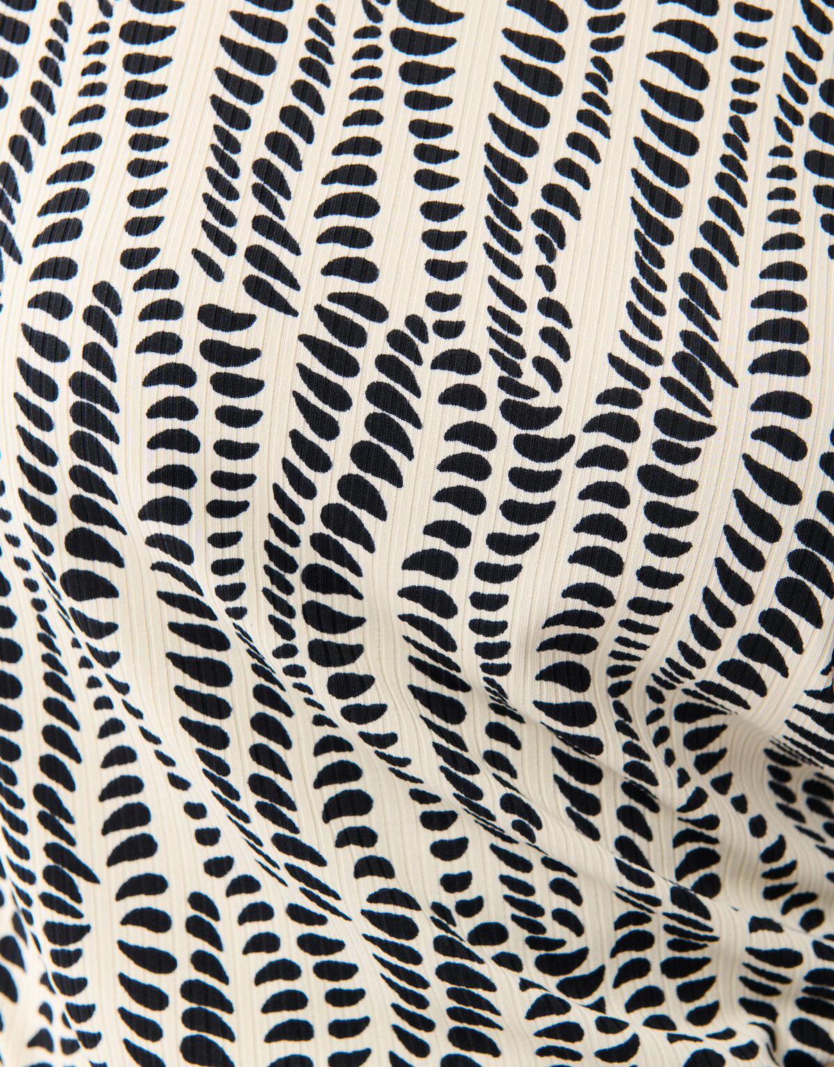 Printed Jersey Rib Top Wit SHOEBY WOMEN