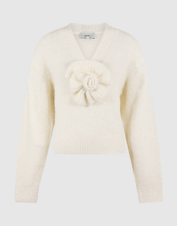 Flower Trui Gebroken Wit SHOEBY WOMEN