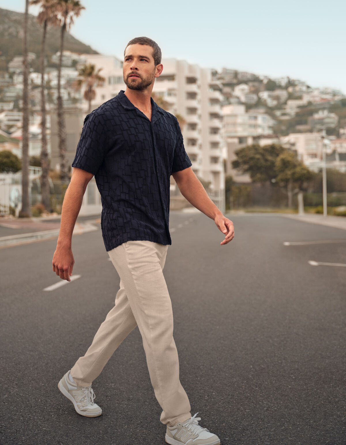 Structuur Shirt Blauw SHOEBY MEN