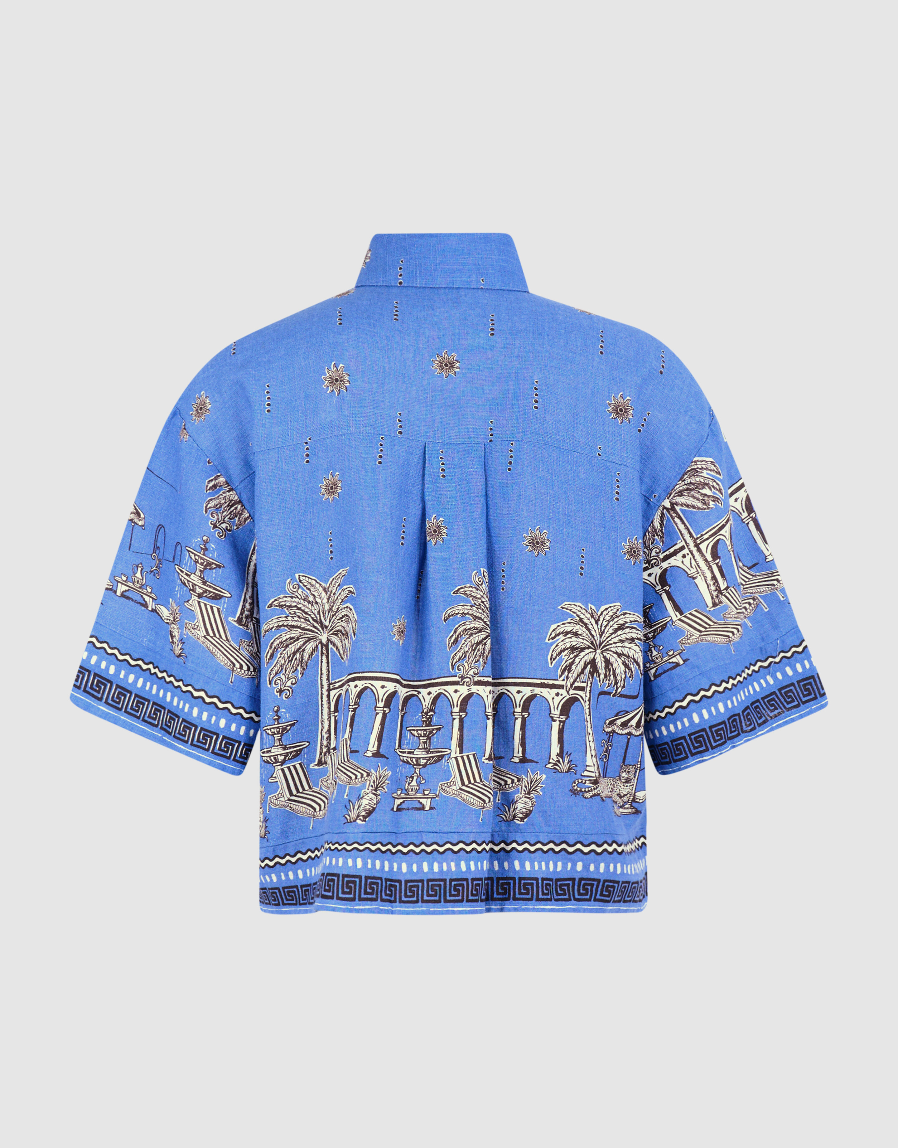 Palm Print Blouse Blauw SHOEBY WOMEN