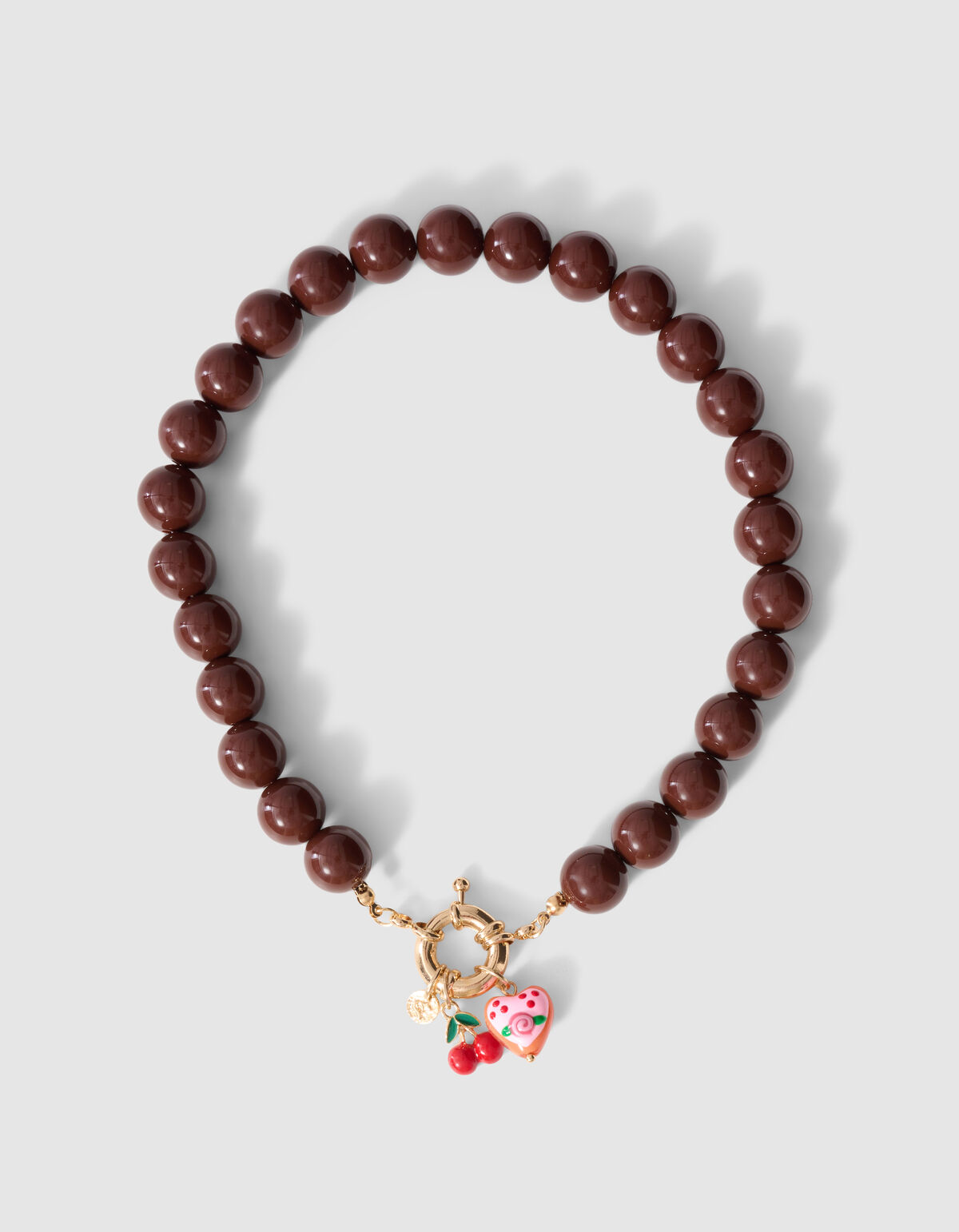 Beaded Charm Ketting Bruin SHOEBY ACCESSOIRES