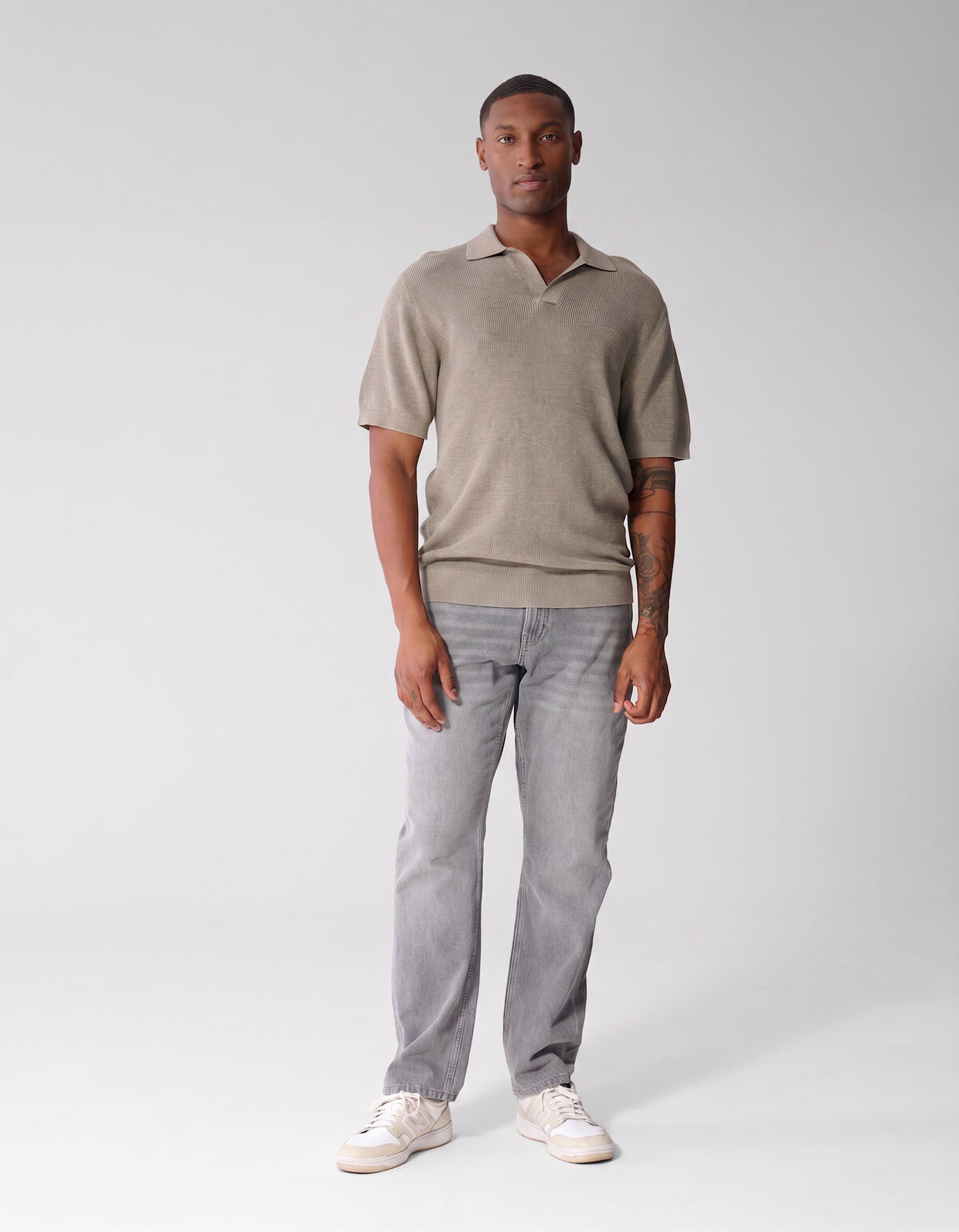 Gebreide Melange Polo Groen SHOEBY MEN