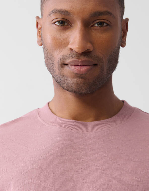 Jacquard T-shirt Roze SHOEBY MEN