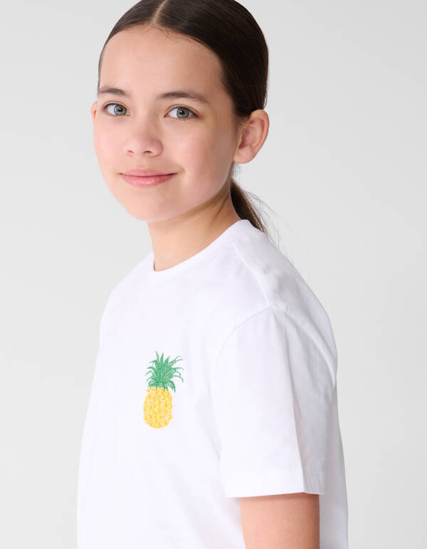 Ruffle Pineapple T-shirt Wit SHOEBY GIRLS