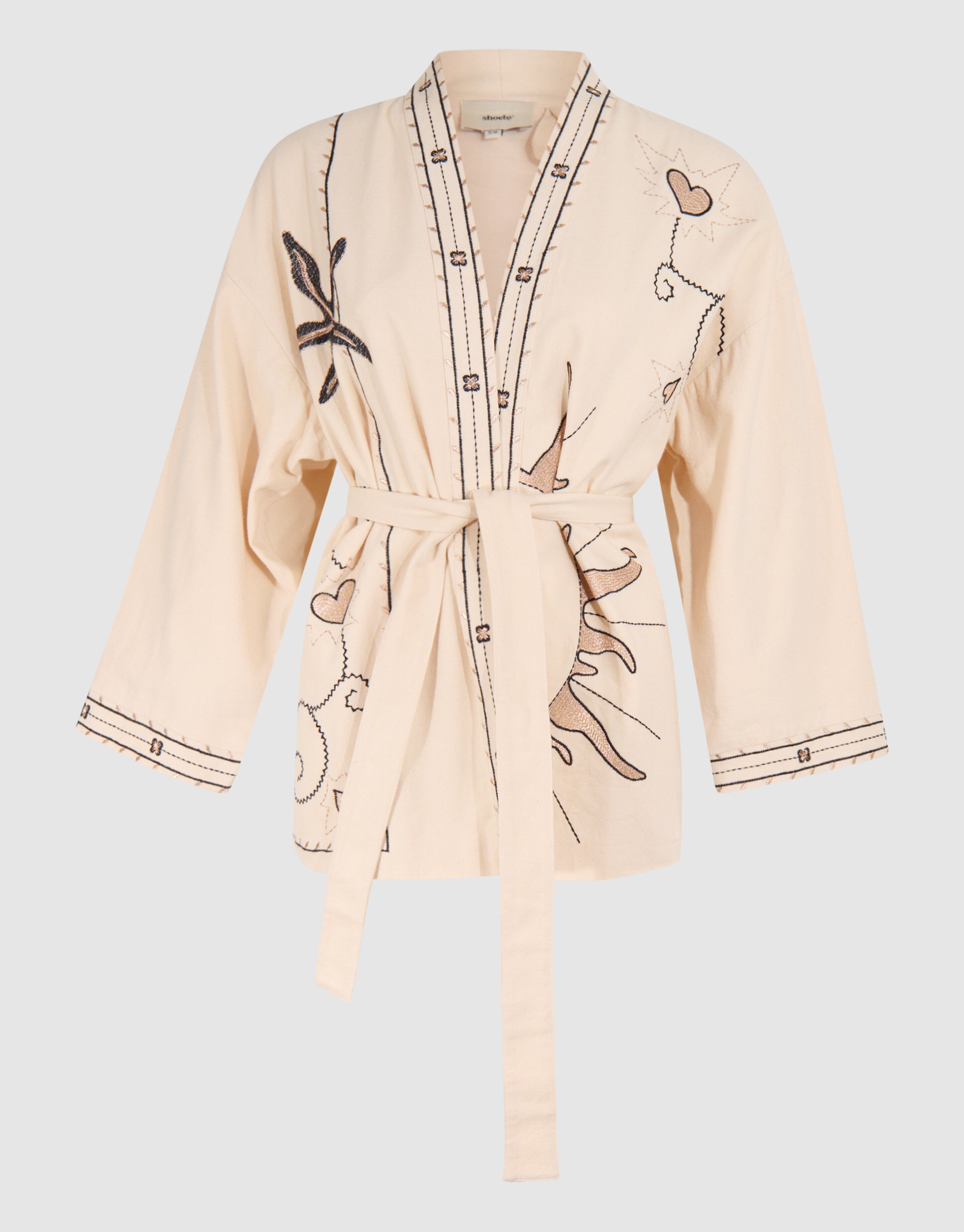 Artwork Kimono Jacket Gebroken Wit SHOEBY WOMEN