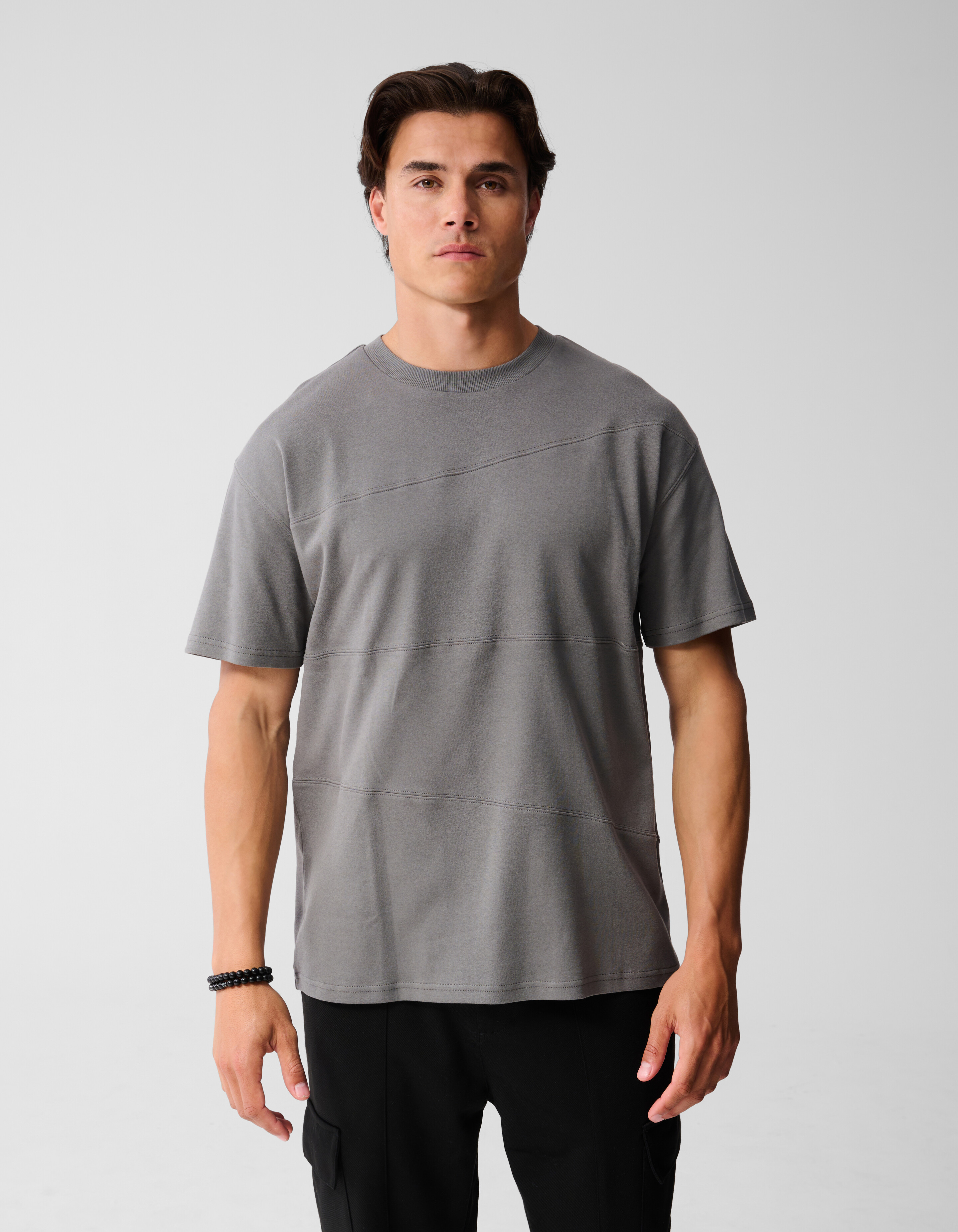 Mixed Lines Artwork T-shirt Donkergroen SHOEBY MEN