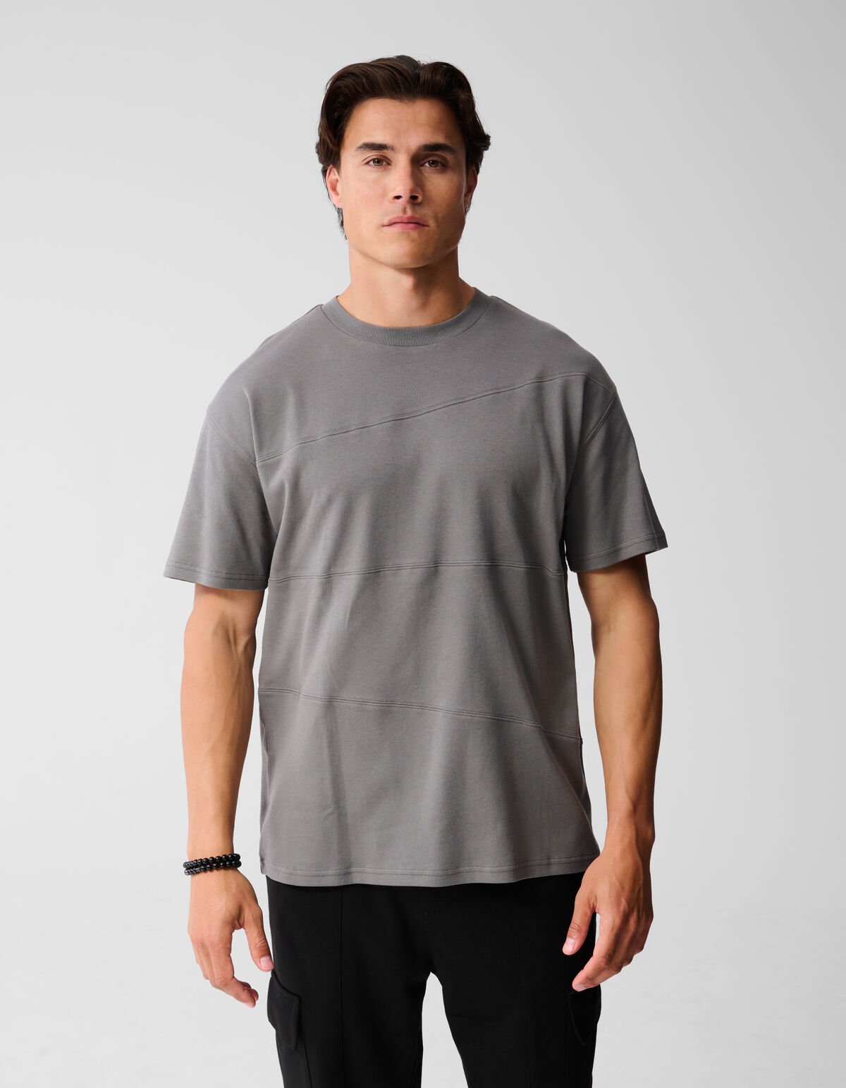 Mixed Lines Artwork T-shirt Donkergroen SHOEBY MEN