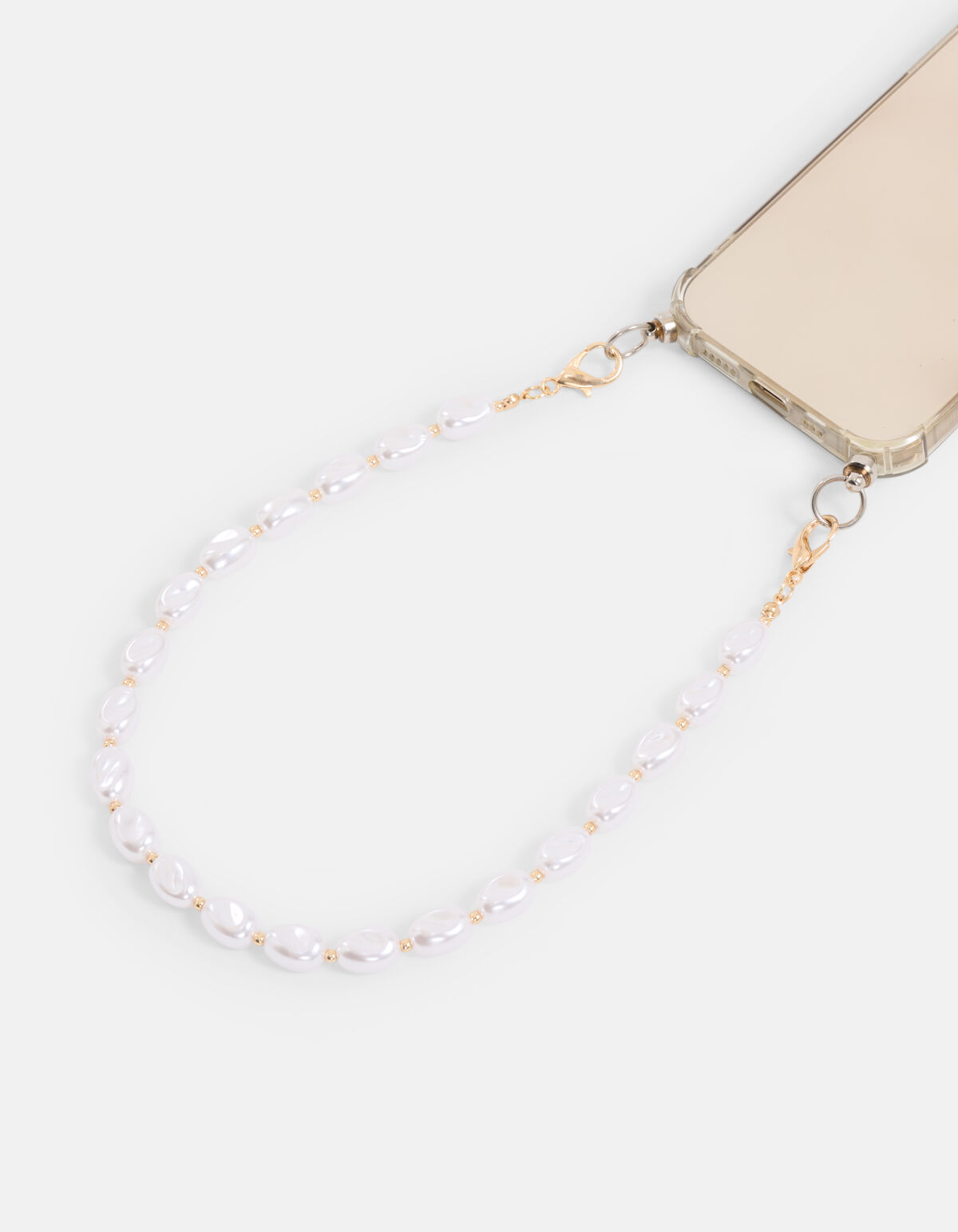 Korte Parel Telefoonkoord Wit SHOEBY ACCESSOIRES