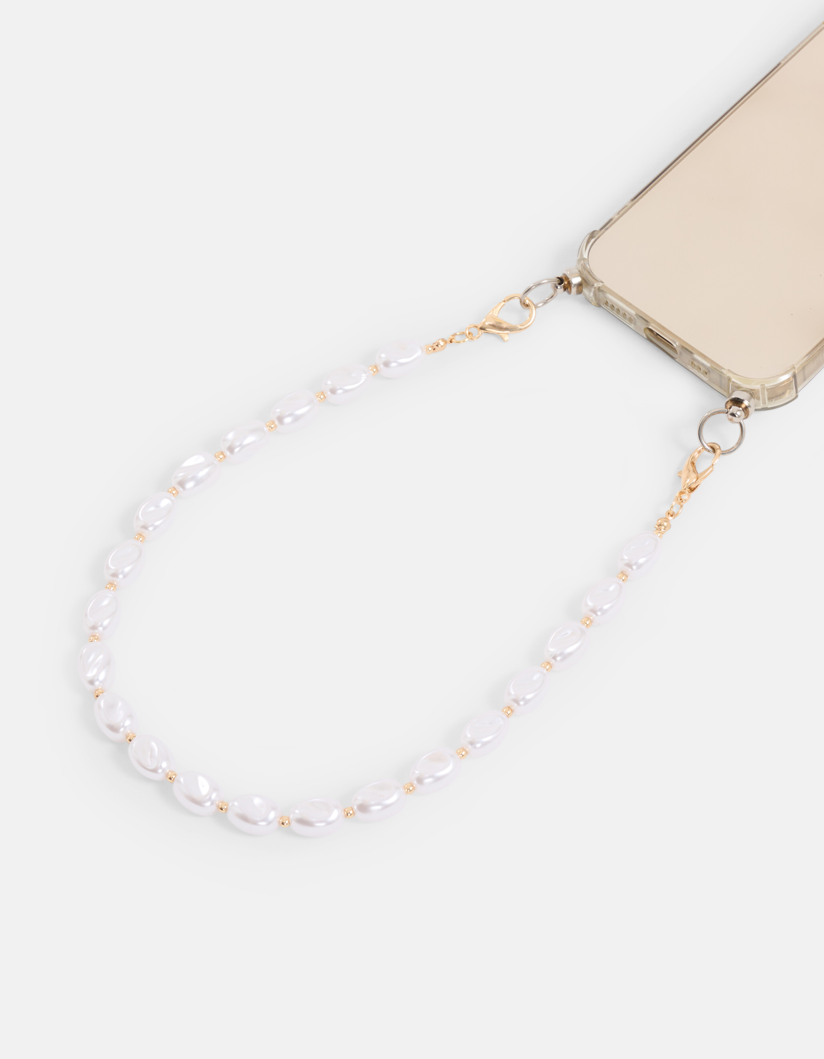 Korte Parel Telefoonkoord Wit SHOEBY ACCESSOIRES