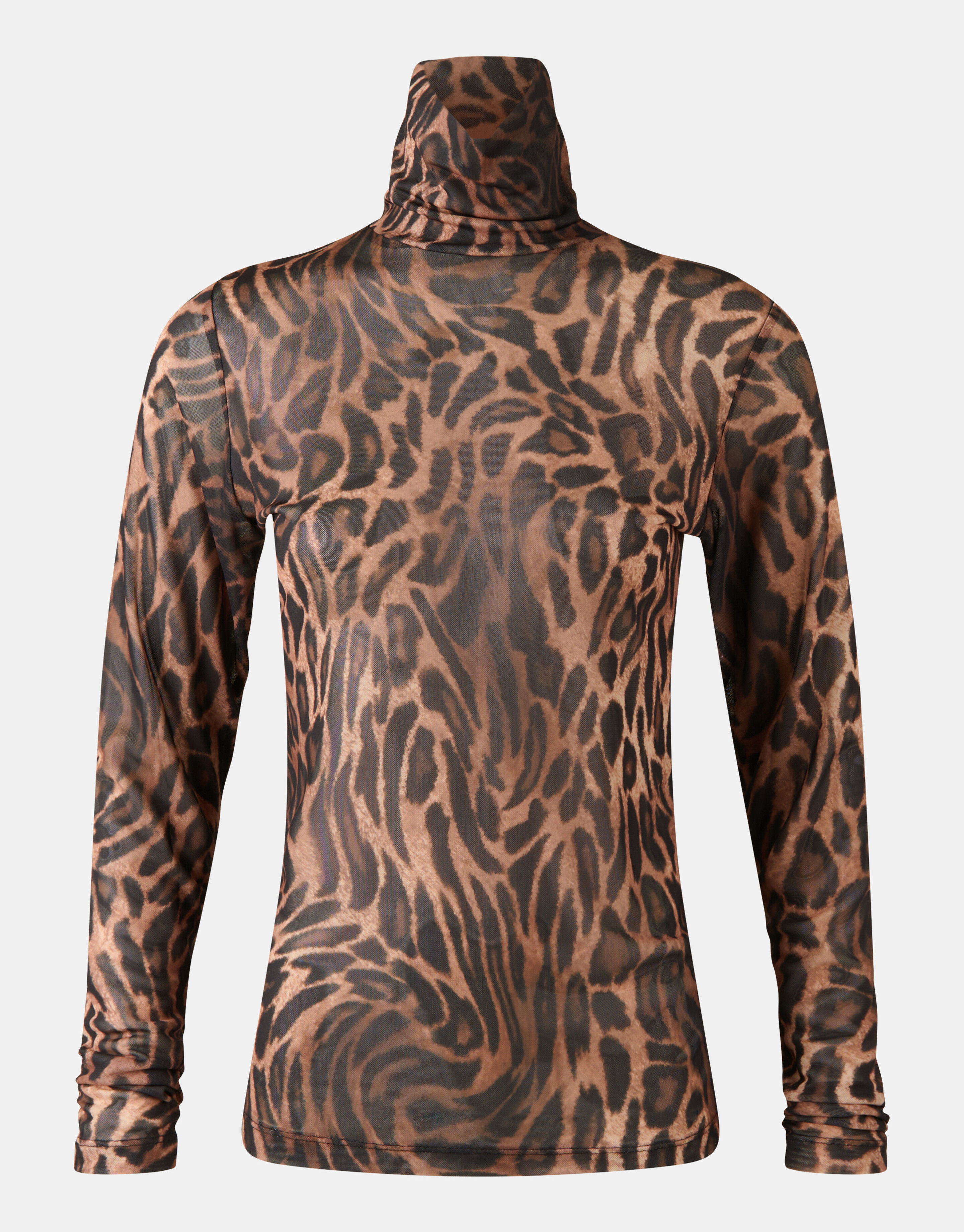 Leopard Print Mesh Top Bruin SHOEBY WOMEN